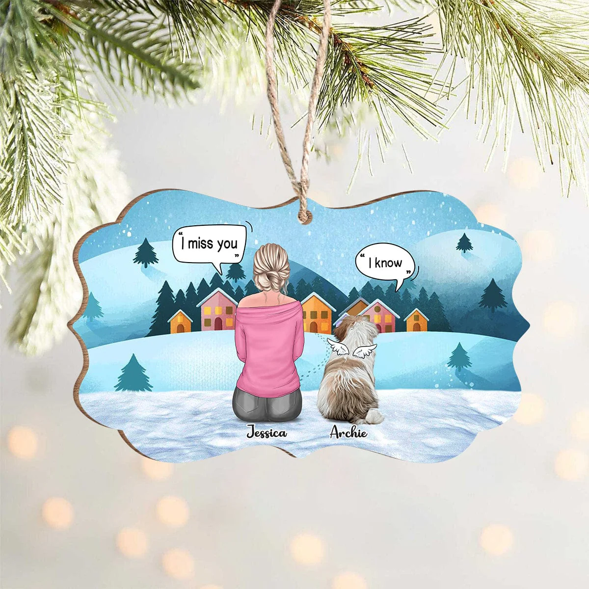 Dog Mom Memorial Dog Wood Ornament Personalized Gift HO82 891042 - Image 3