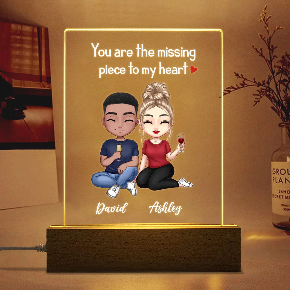 Doll Couple Sitting Gift For Him/Her Acrylic Plaque LED Lamp Night Light Personalized Gift DA199 890026 - Image 3