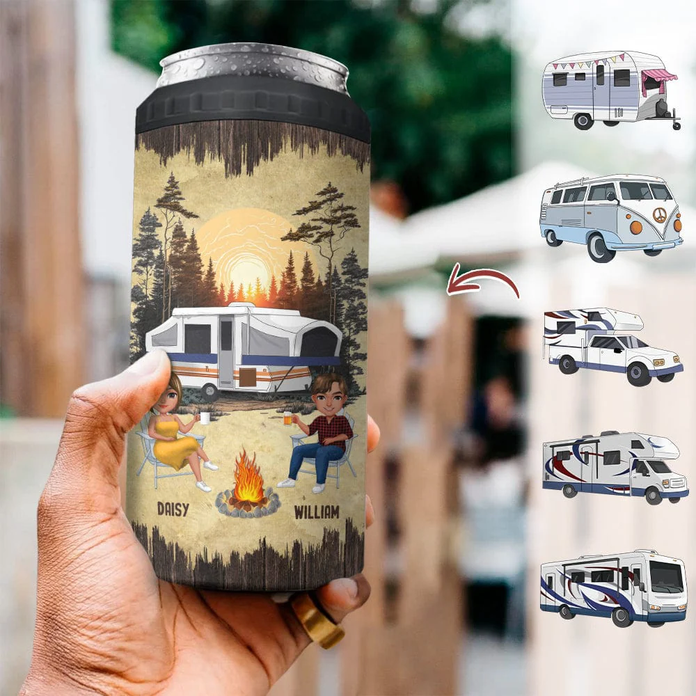 Drive Slow Drunk Campers Matter Camping 4 In 1 Can Cooler Tumbler TA29 889404 - Image 3