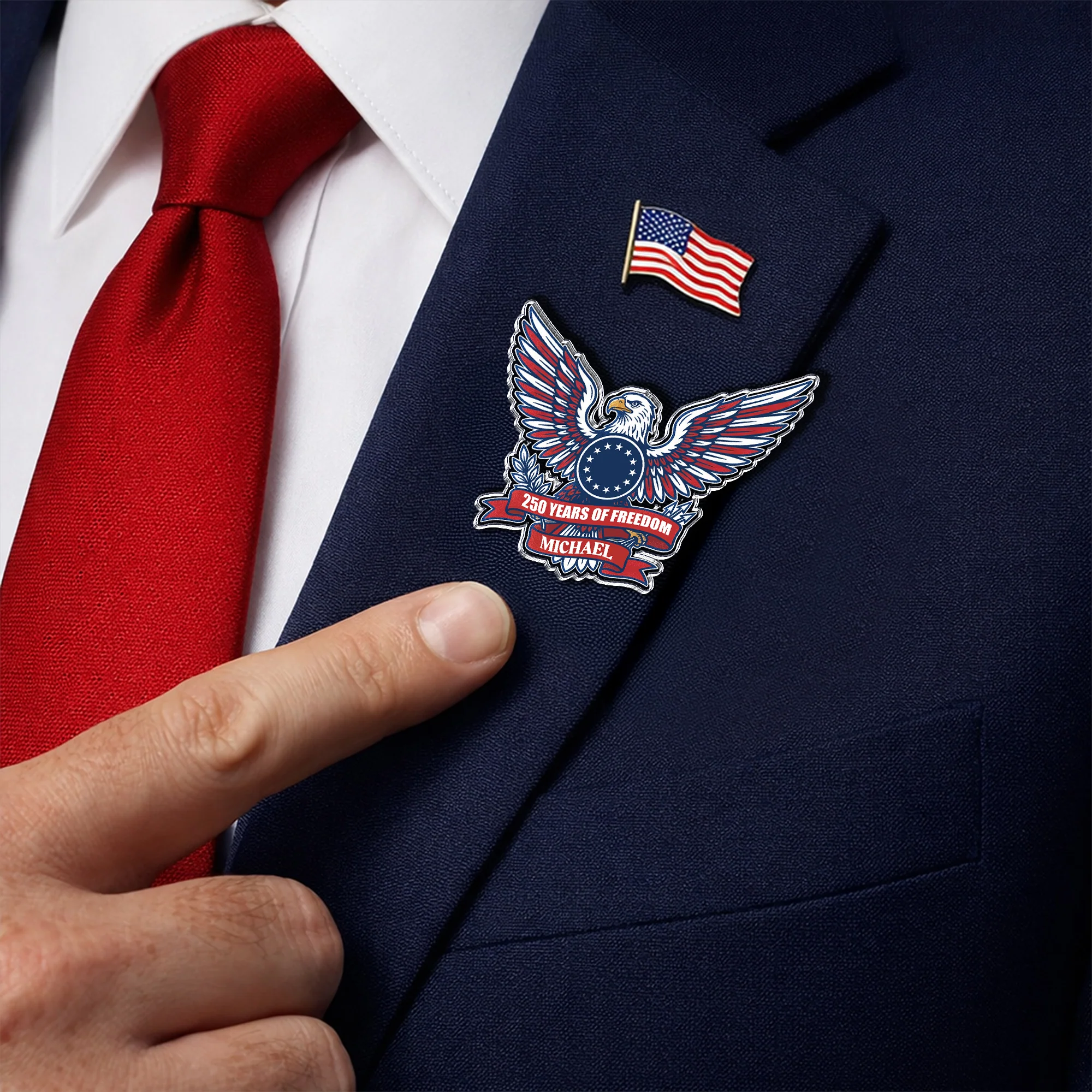 Eagle USA 250th Anniversary 1776-2026 Semiquincentennial Patriotic Acrylic Pin HO82 901802 - Image 2