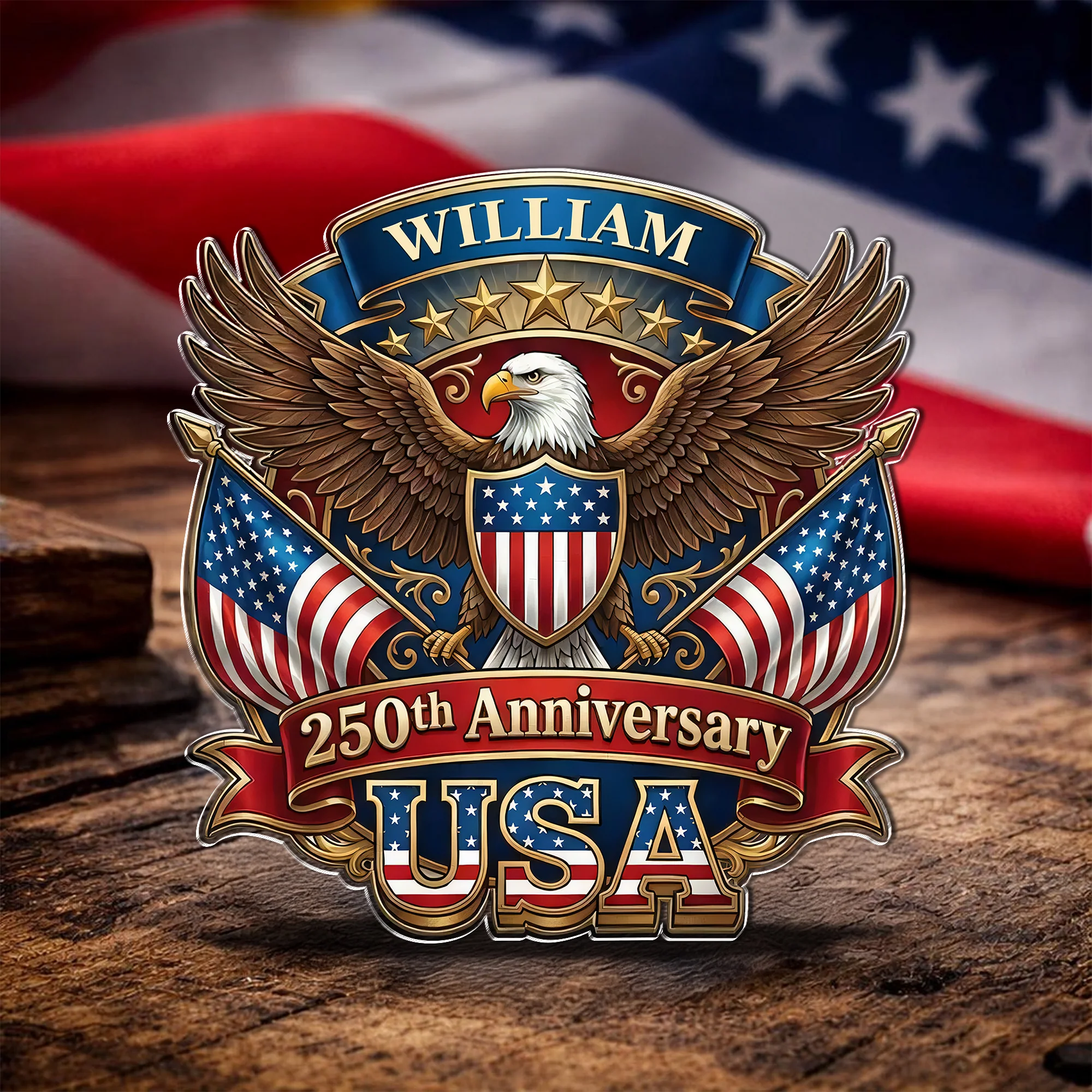 Eagle USA Semiquincentennial  1776-2026 250th Anniversary Patriotic Acrylic Pin HO82 901806 - Image 4