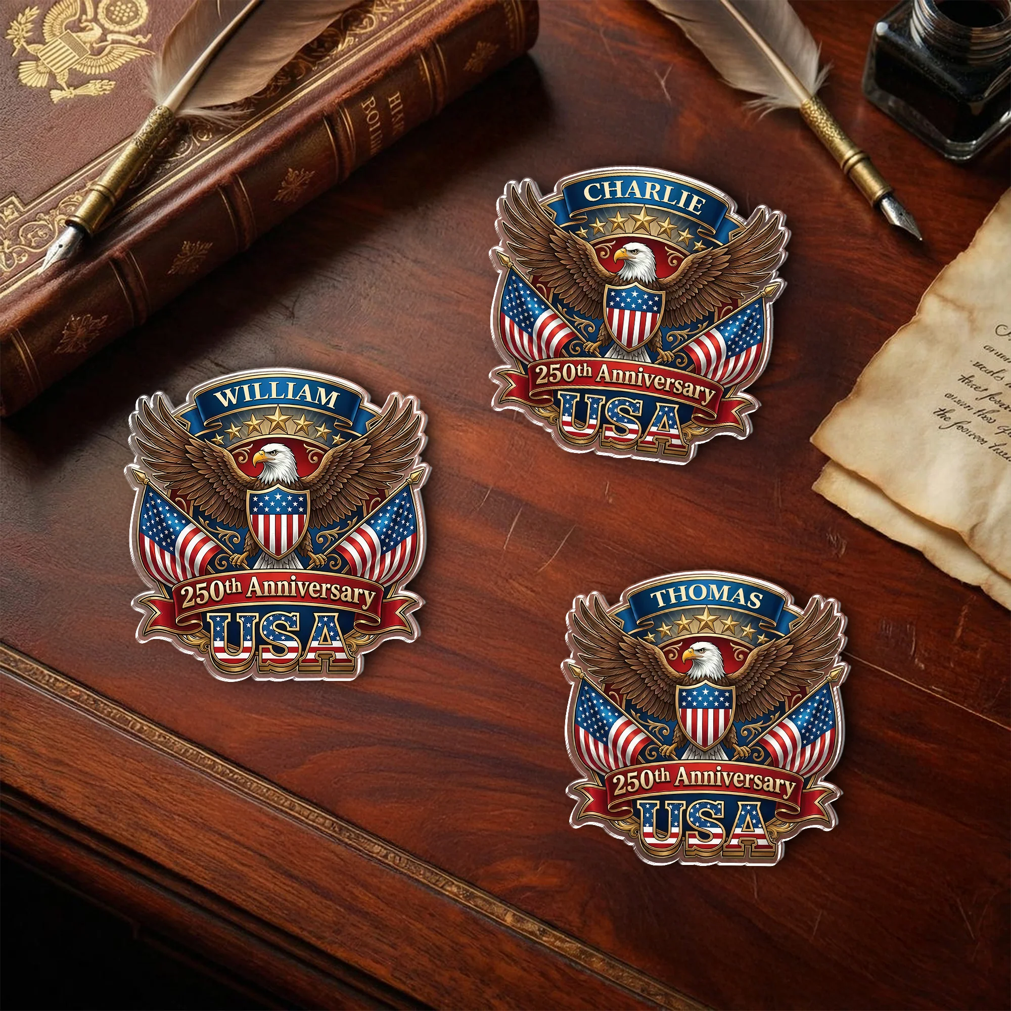 Eagle USA Semiquincentennial  1776-2026 250th Anniversary Patriotic Acrylic Pin HO82 901806 - Image 6