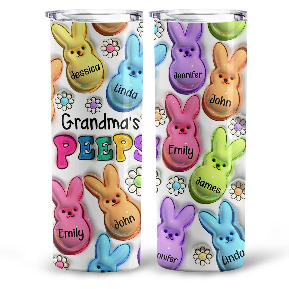 Easter Bunny Vibrant 3D Inflated Skinny Tumbler Personalized Gift For Mother's Day HO82 893562 - Image 3