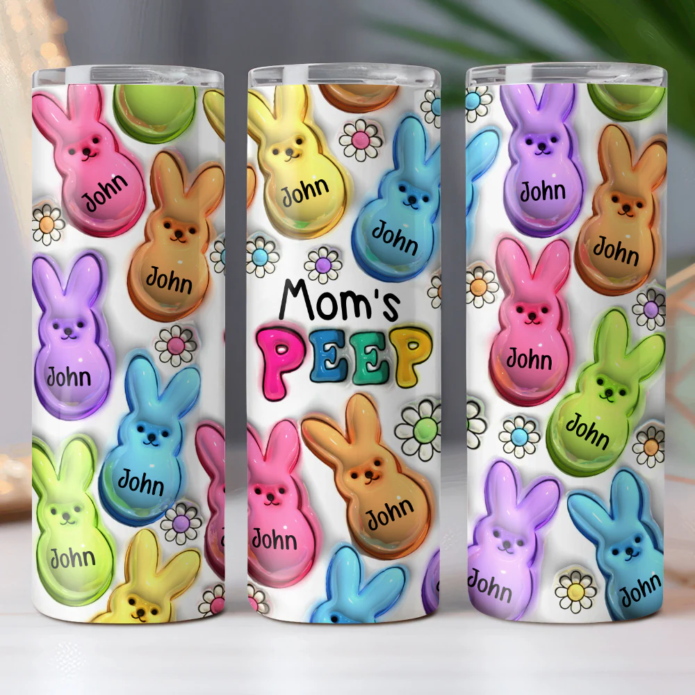 Easter Bunny Vibrant 3D Inflated Skinny Tumbler Personalized Gift For Mother's Day HO82 893562 - Image 4