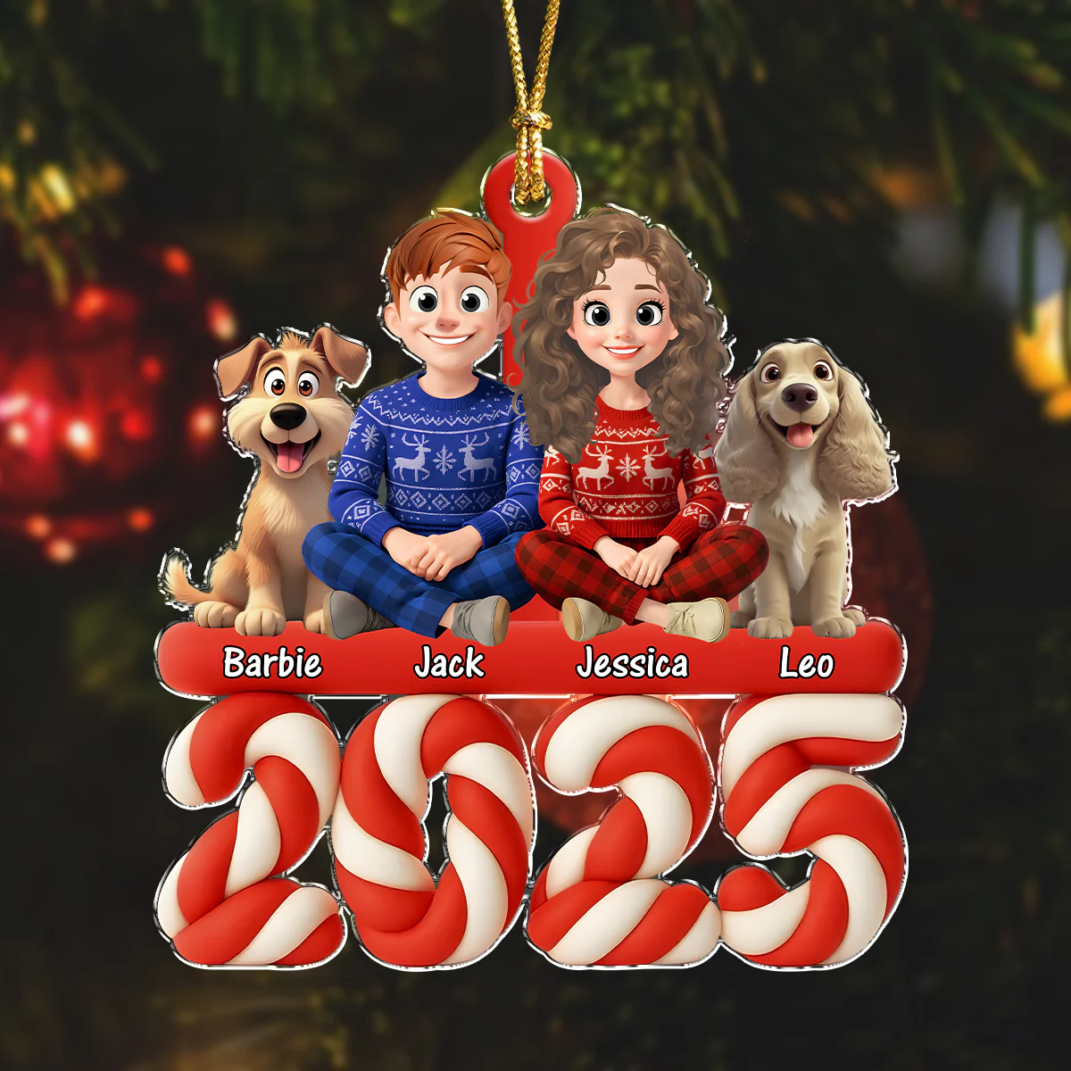 Family Marshamallow Acrylic Ornament Personalized Gift For Dog Lovers HO82 900130 - Image 4