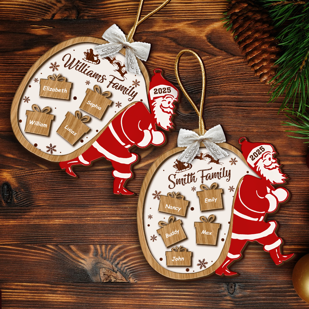 Family With Santa Claus Ornament Personalized Gift For Christmas HO82 894754 - Image 3