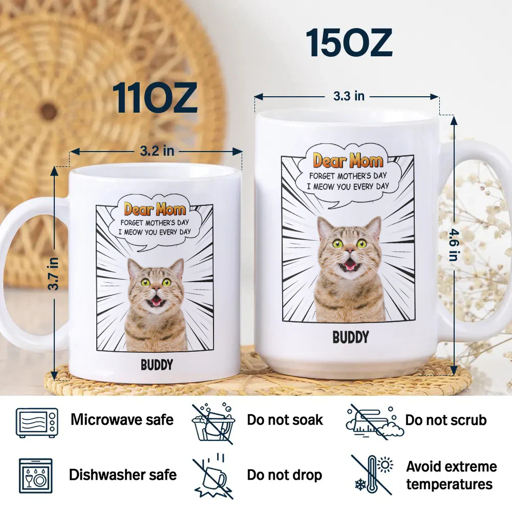 Forget Mother’s Day We Meow You Every Day Cat White Mug Personalized Gift For Cat Mom HO82 893706 - Image 6