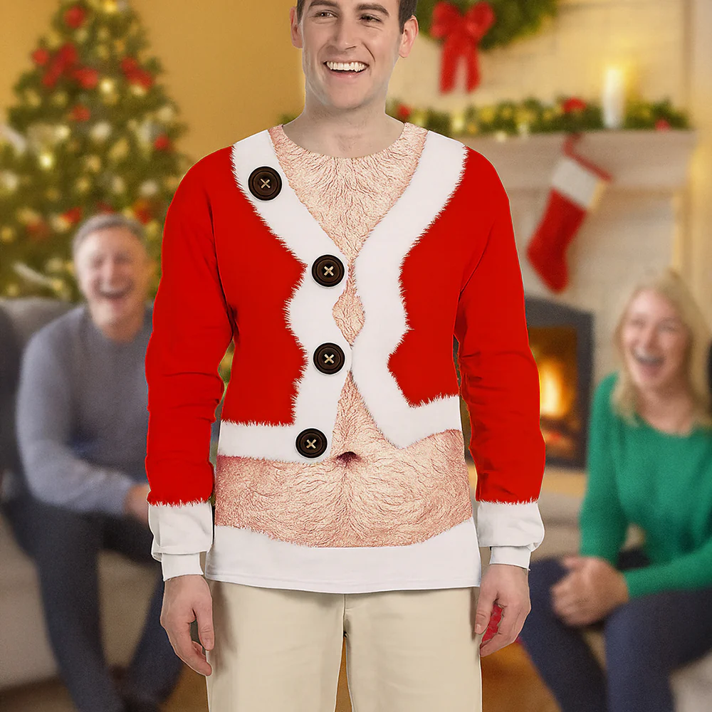 Funny Christmas Santa Shirt - All-Over-Print Long Sleeve HO82 900286 - Image 2