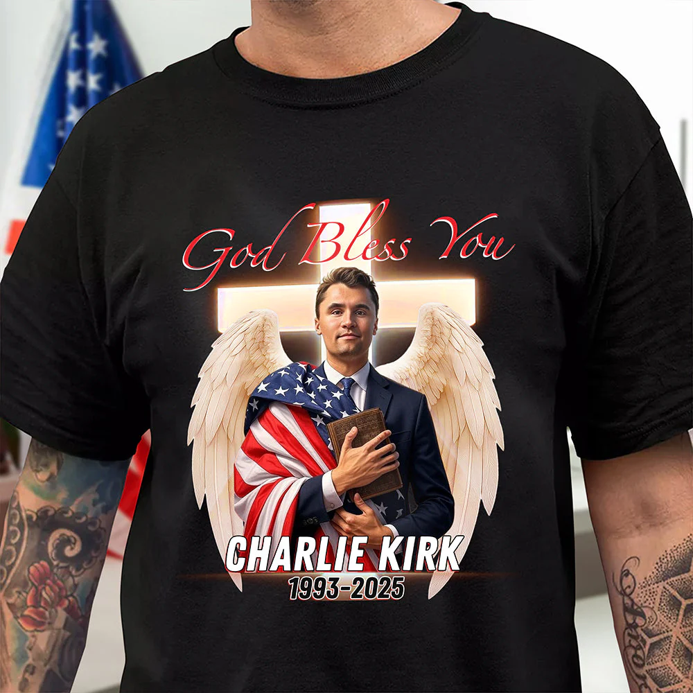 God Bless Charlie Kirk - A True Patriot Dark Shirt HO82 65778 - Image 4