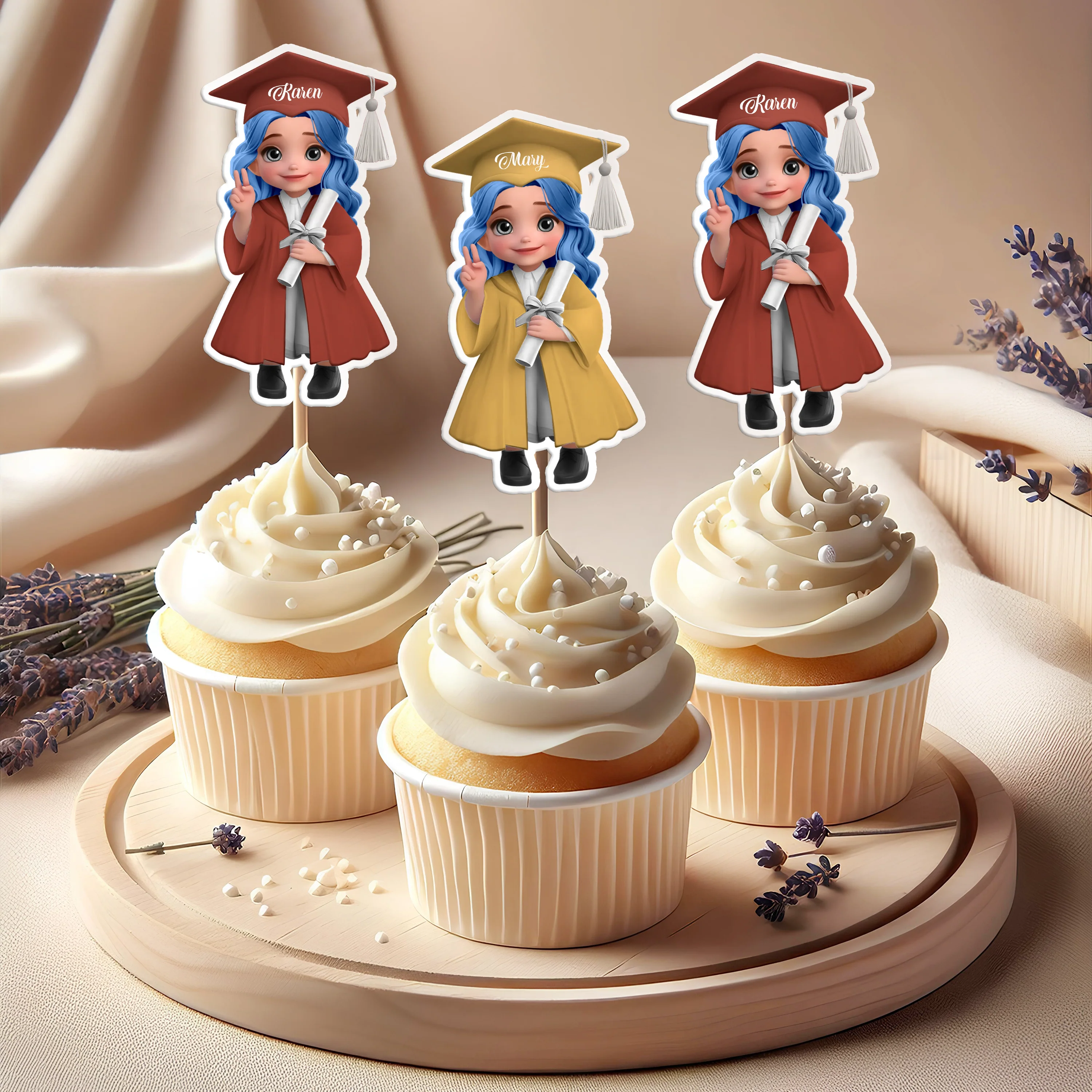Graduation Class 2025 Cupcake Toppers Personalized Gift HO82 893772 - Image 5