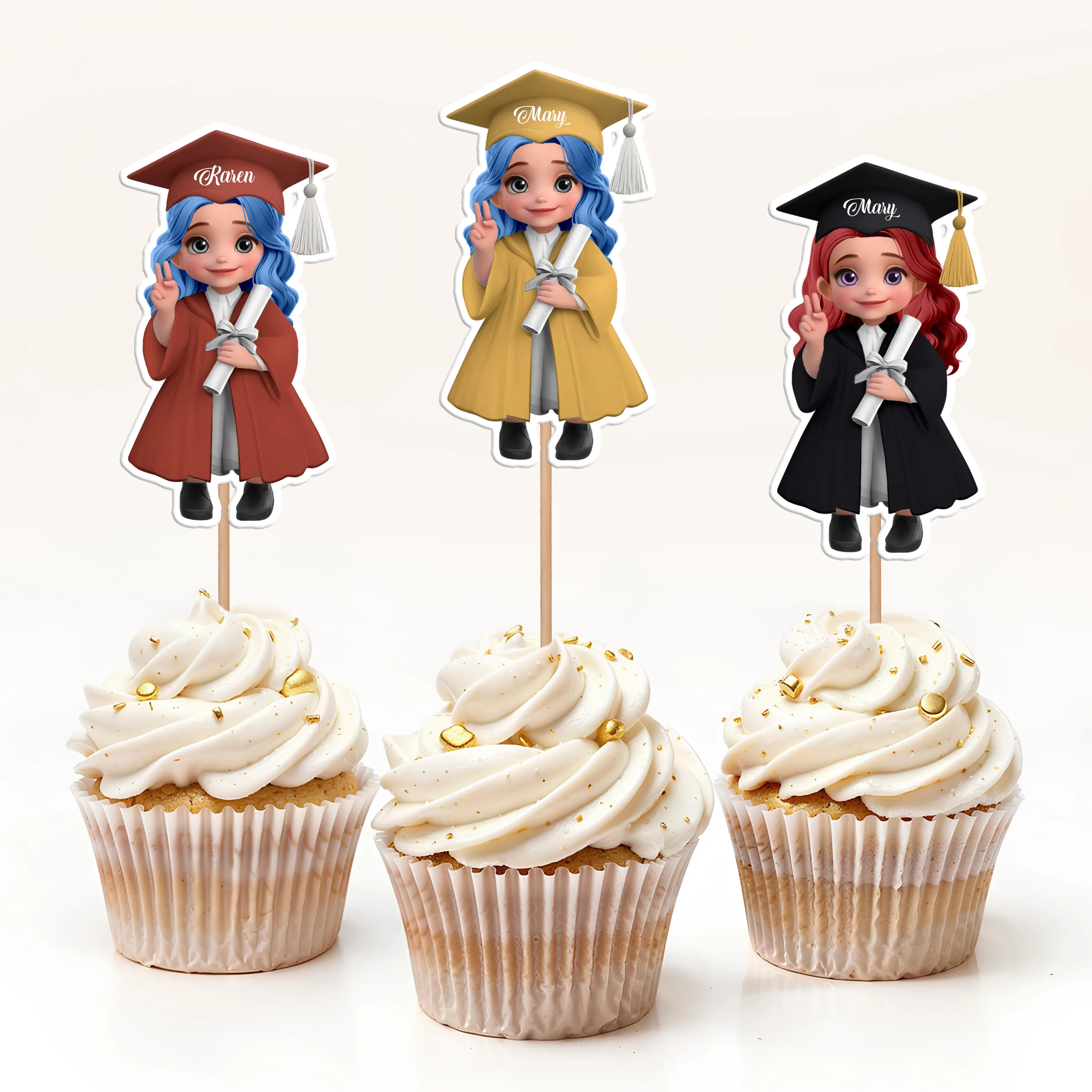 Graduation Class 2025 Cupcake Toppers Personalized Gift HO82 893772 - Image 6