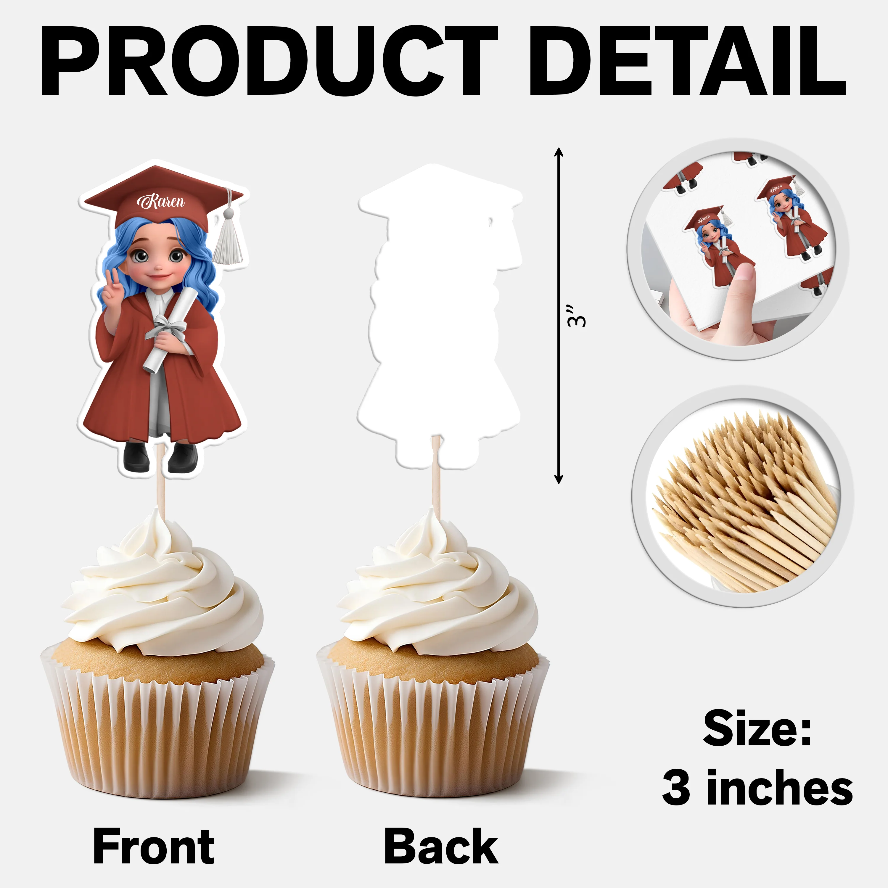 Graduation Class 2025 Cupcake Toppers Personalized Gift HO82 893772 - Image 7