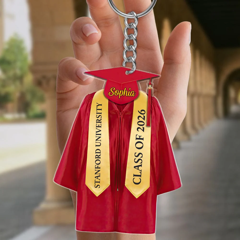 Graduation Robes And Hat For Bachelor, Senior Acrylic Keychain Personalized Gift T368 890126 - Image 14
