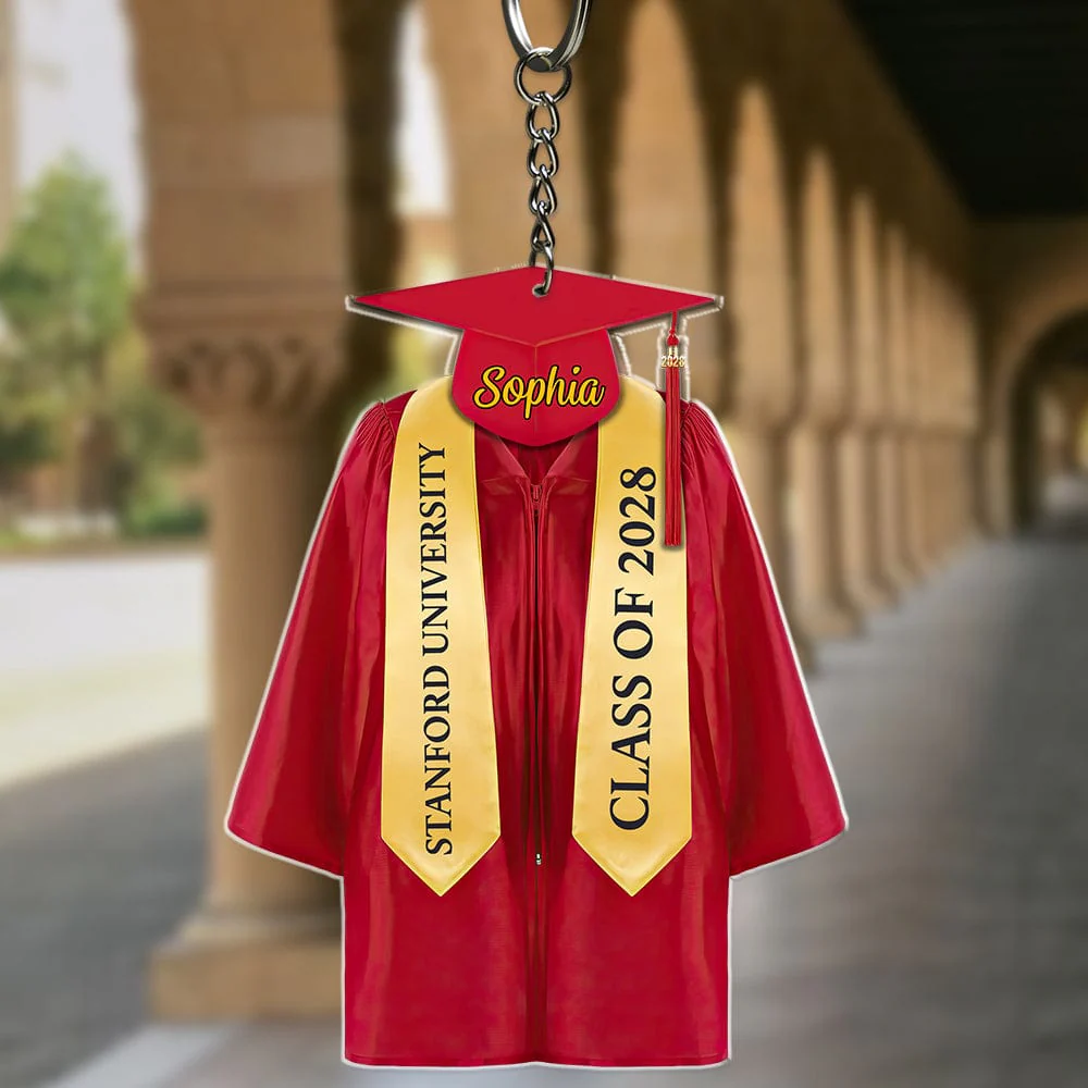 Graduation Robes And Hat For Bachelor, Senior Acrylic Keychain Personalized Gift T368 890126 - Image 23