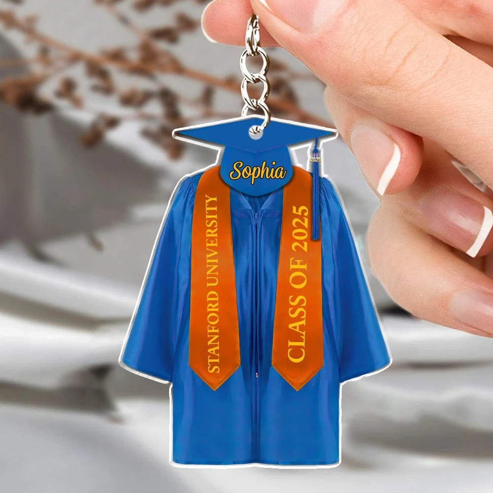Graduation Robes And Hat For Bachelor, Senior Acrylic Keychain Personalized Gift T368 890126 - Image 6