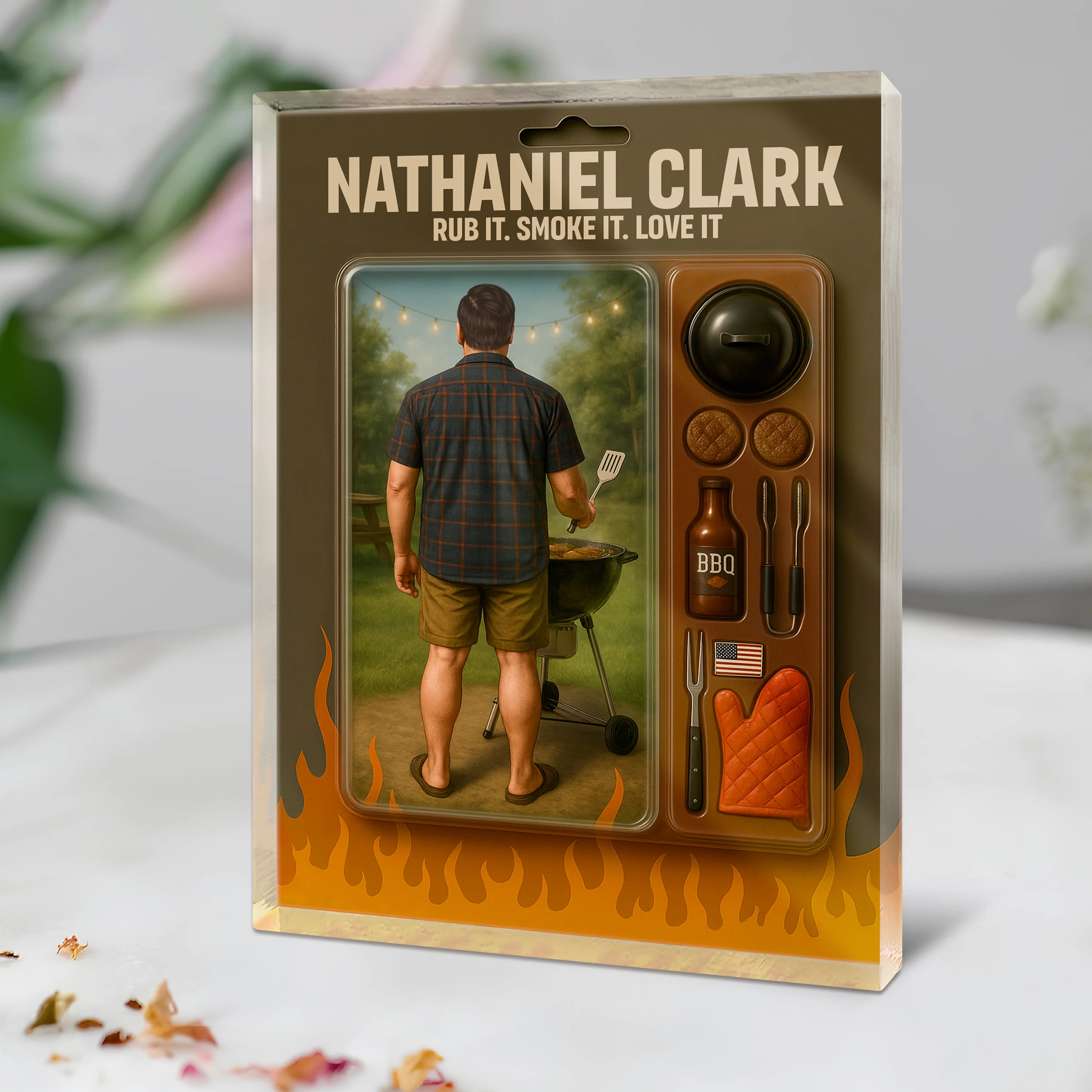 Grilling Master Dad Grandpa Man Realistic Figure Style Acrylic Block Plaque Personalized Gift For Father's Day HO82 893812