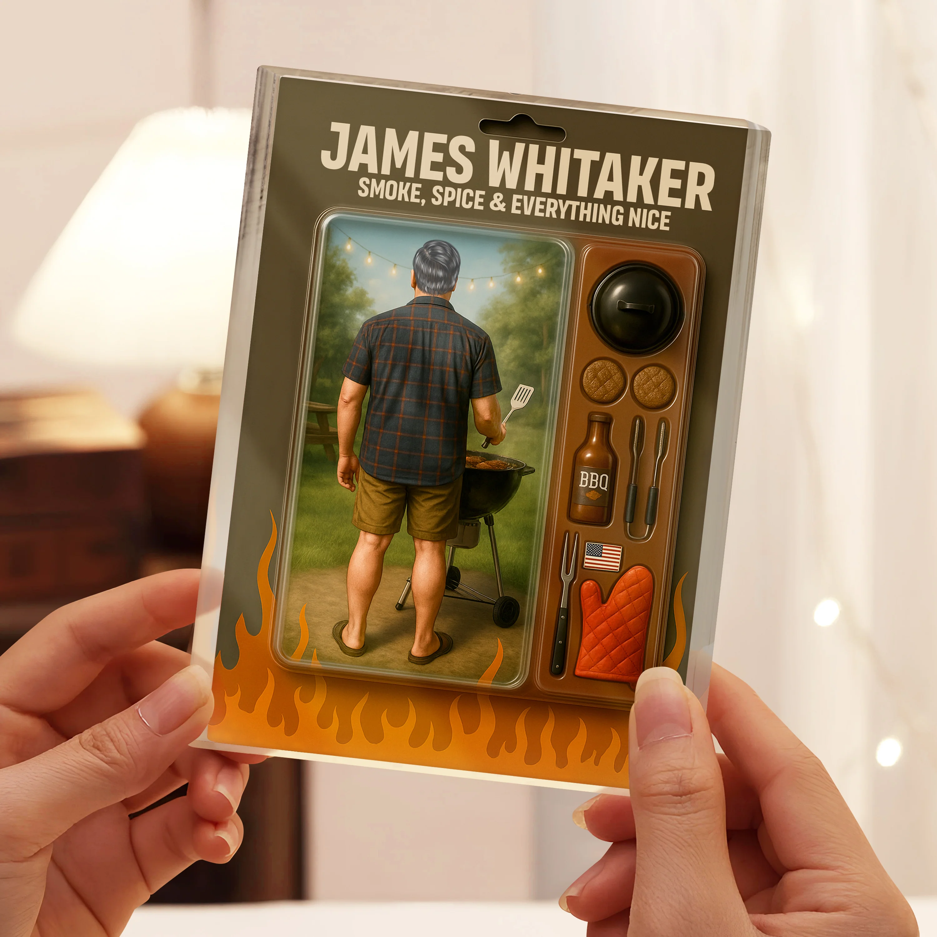 Grilling Master Dad Grandpa Man Realistic Figure Style Acrylic Block Plaque Personalized Gift For Father's Day HO82 893812 - Image 3