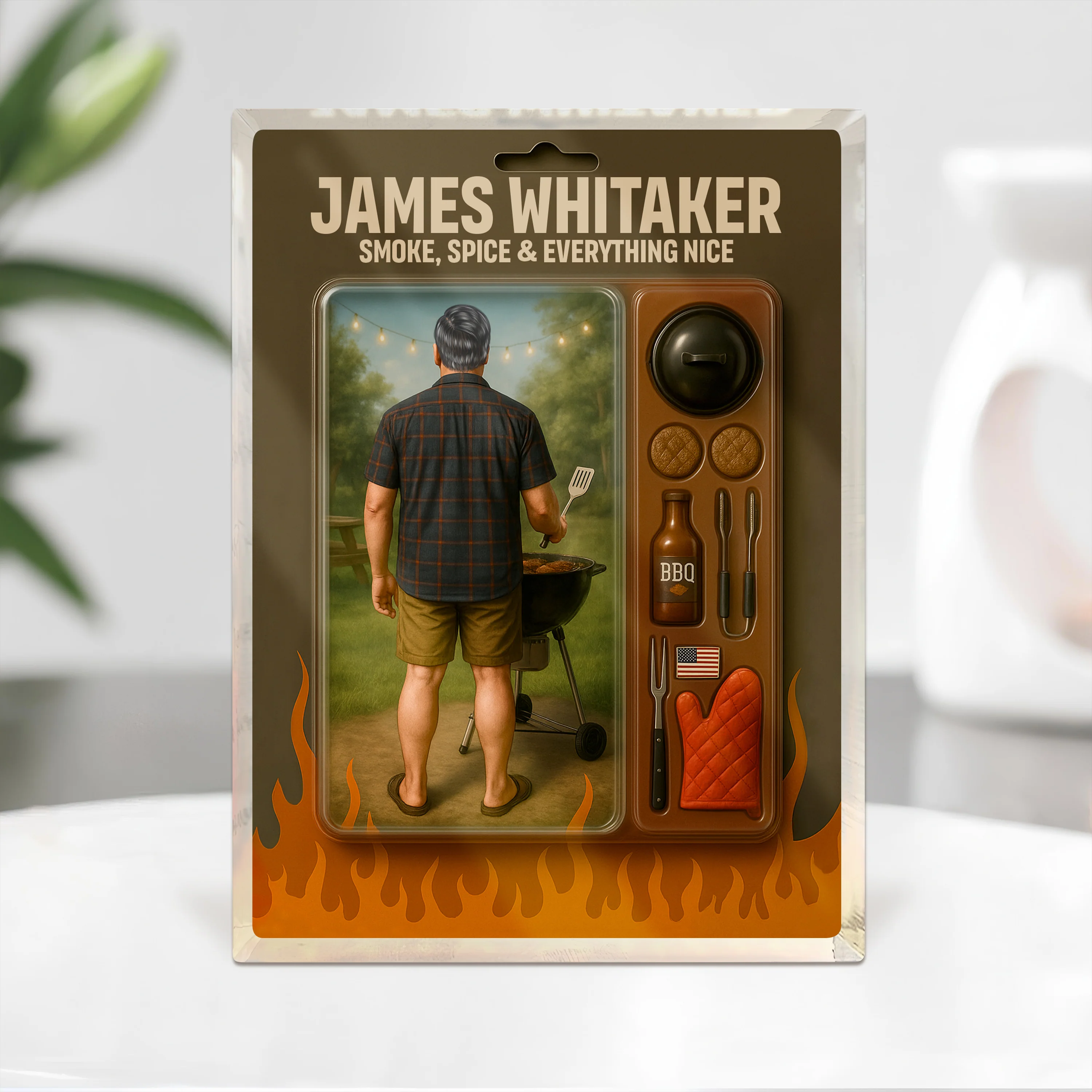 Grilling Master Dad Grandpa Man Realistic Figure Style Acrylic Block Plaque Personalized Gift For Father's Day HO82 893812 - Image 4
