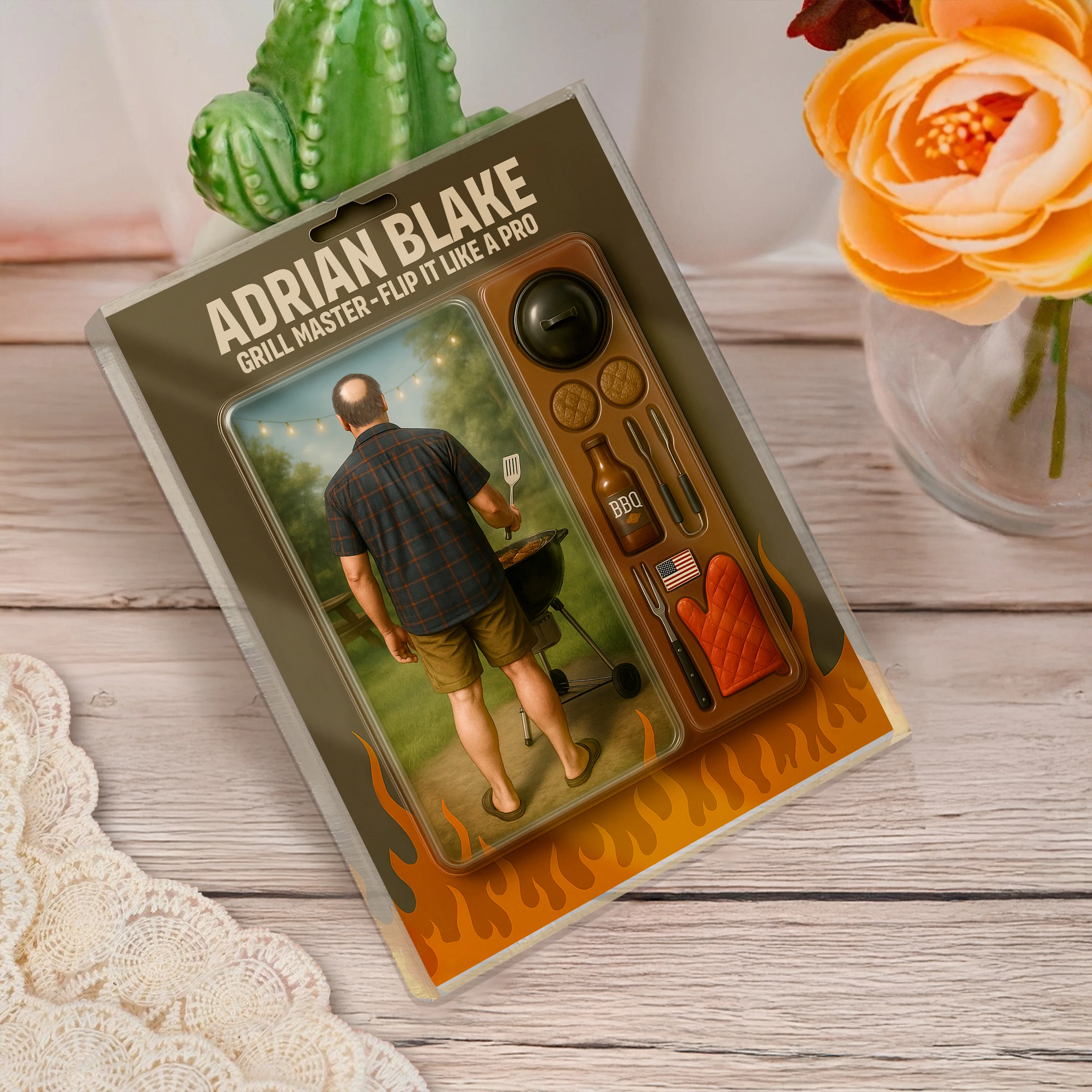 Grilling Master Dad Grandpa Man Realistic Figure Style Acrylic Block Plaque Personalized Gift For Father's Day HO82 893812 - Image 5