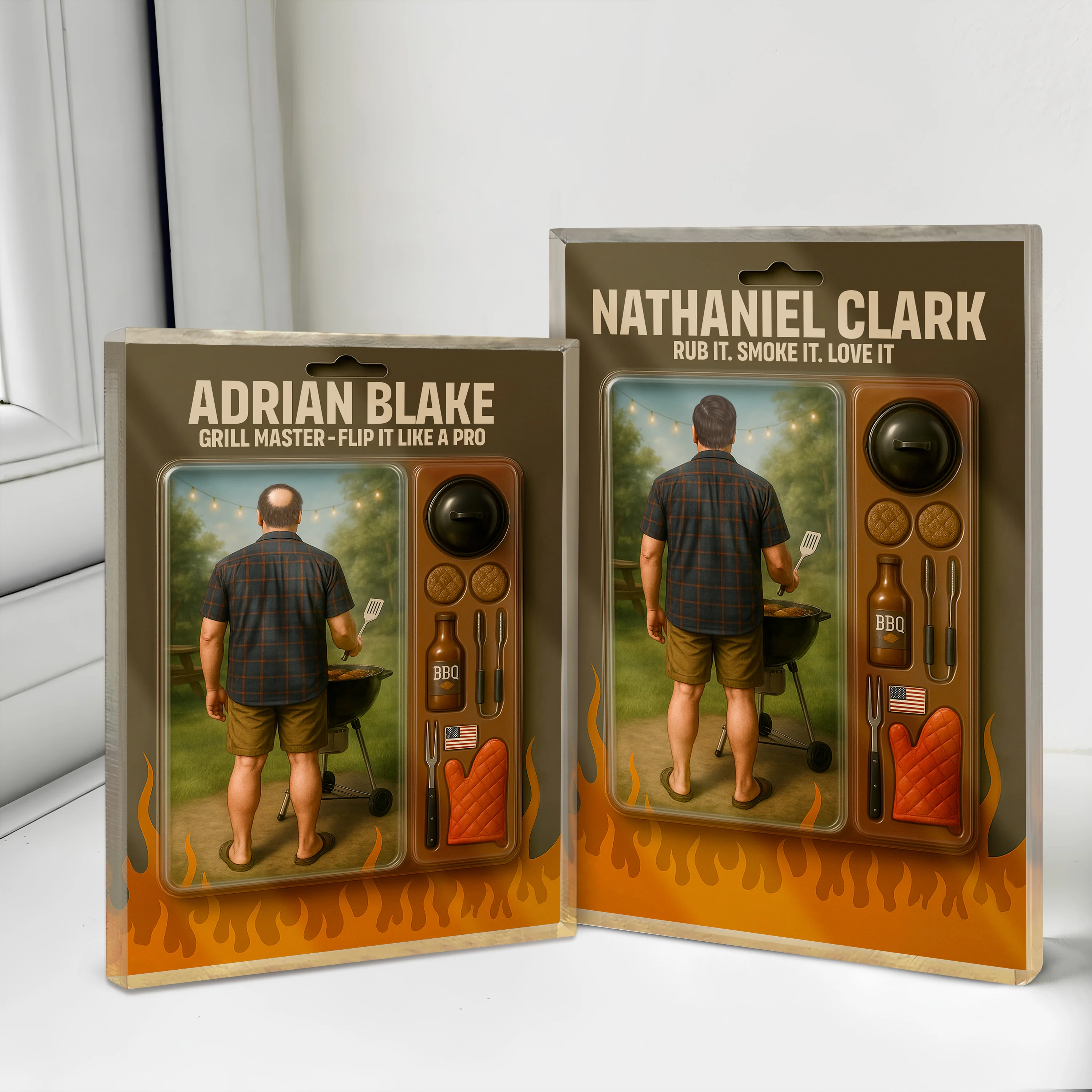 Grilling Master Dad Grandpa Man Realistic Figure Style Acrylic Block Plaque Personalized Gift For Father's Day HO82 893812 - Image 6