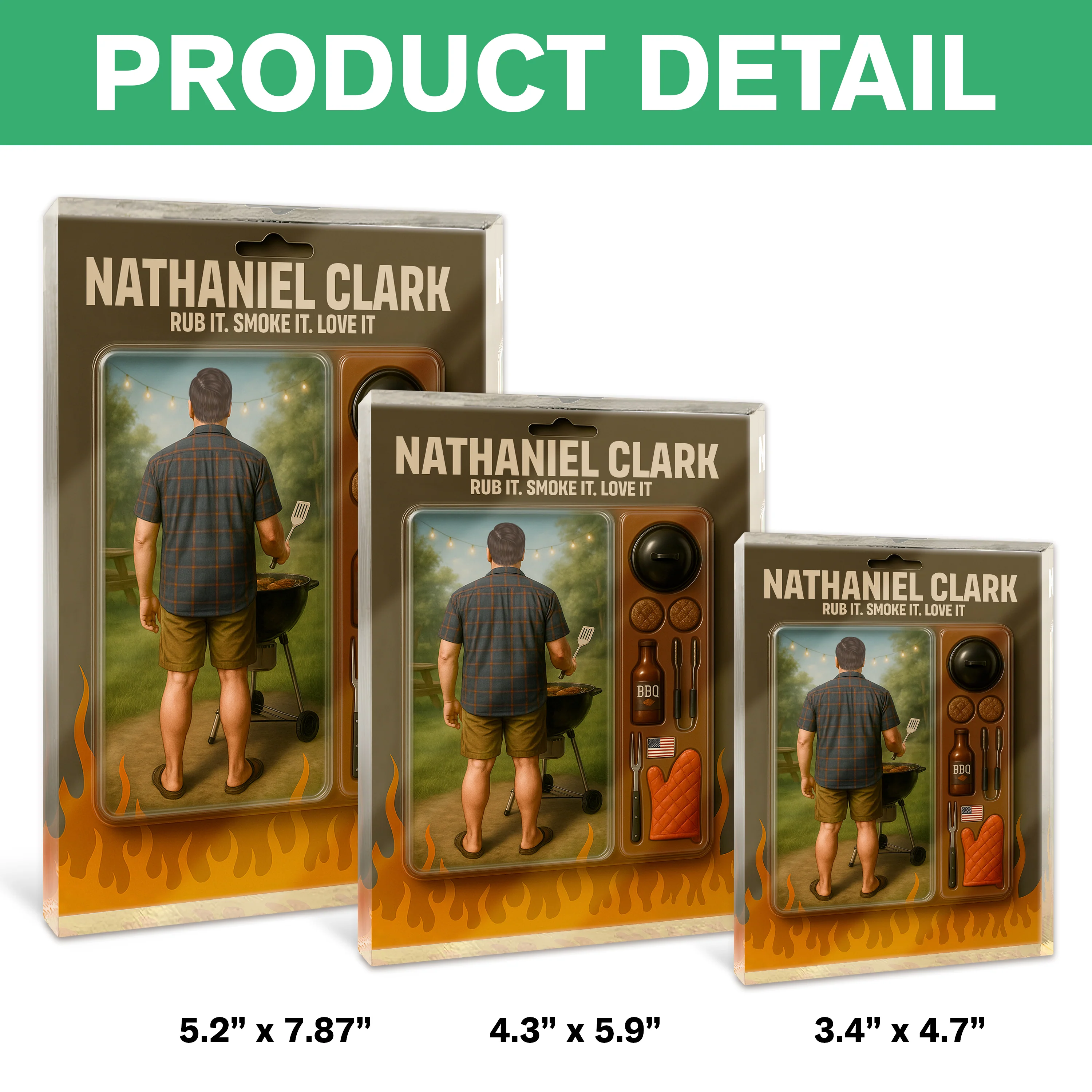 Grilling Master Dad Grandpa Man Realistic Figure Style Acrylic Block Plaque Personalized Gift For Father's Day HO82 893812 - Image 7