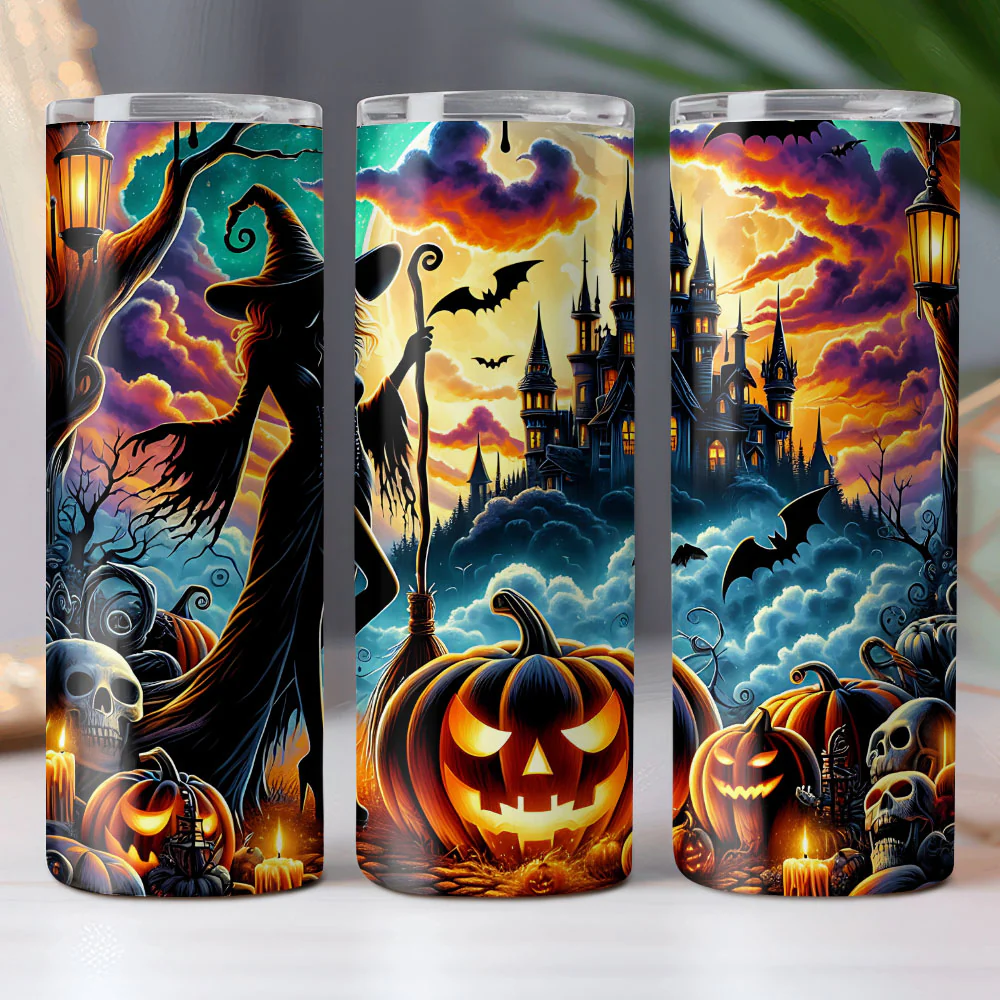 Halloween Witches And Pumpkin Skinny Tumbler HO82 894958 - Image 8