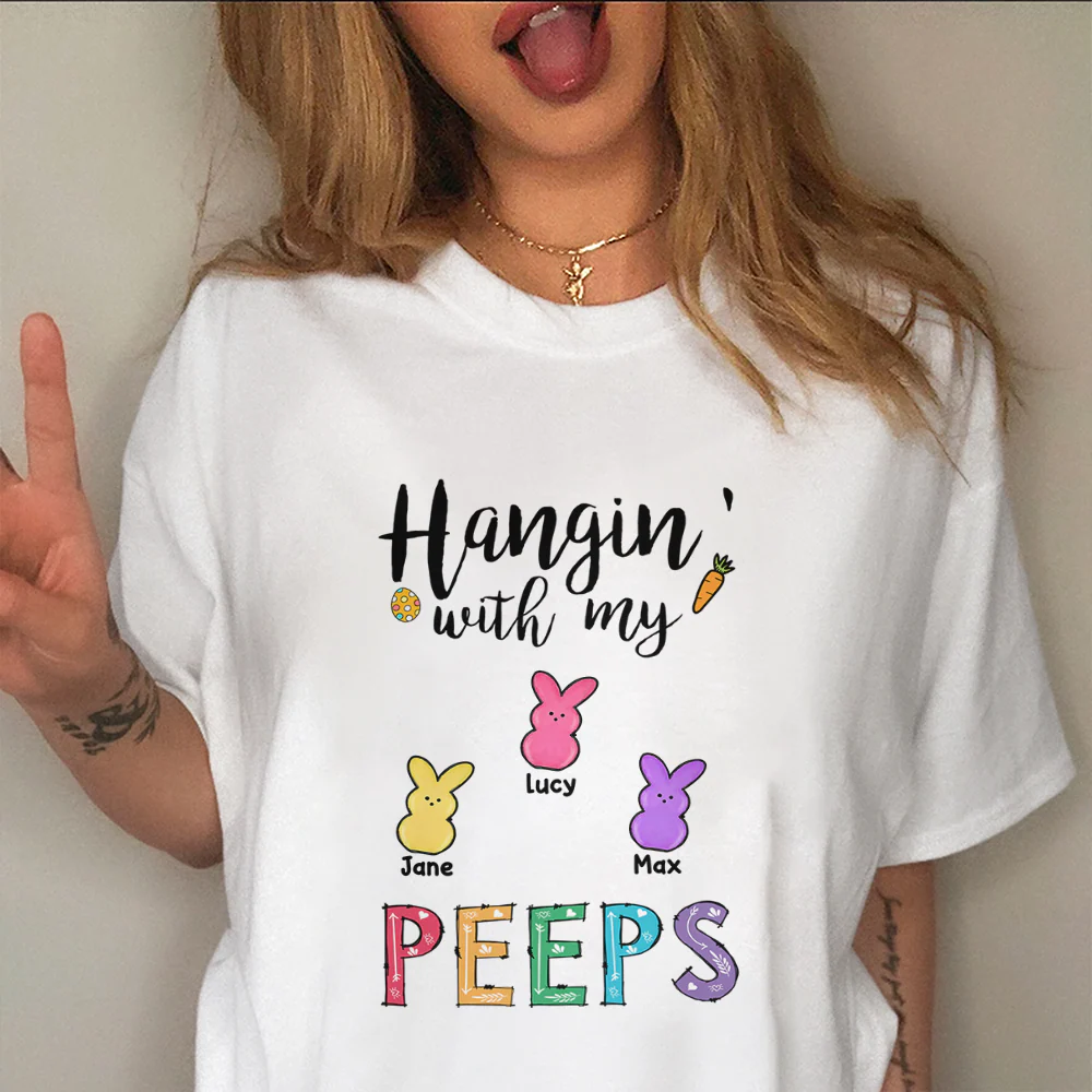 Hangin’ With My Peeps Easter Bright Shirt Personalized Gift For Easter Day HO82 901210 - Image 5