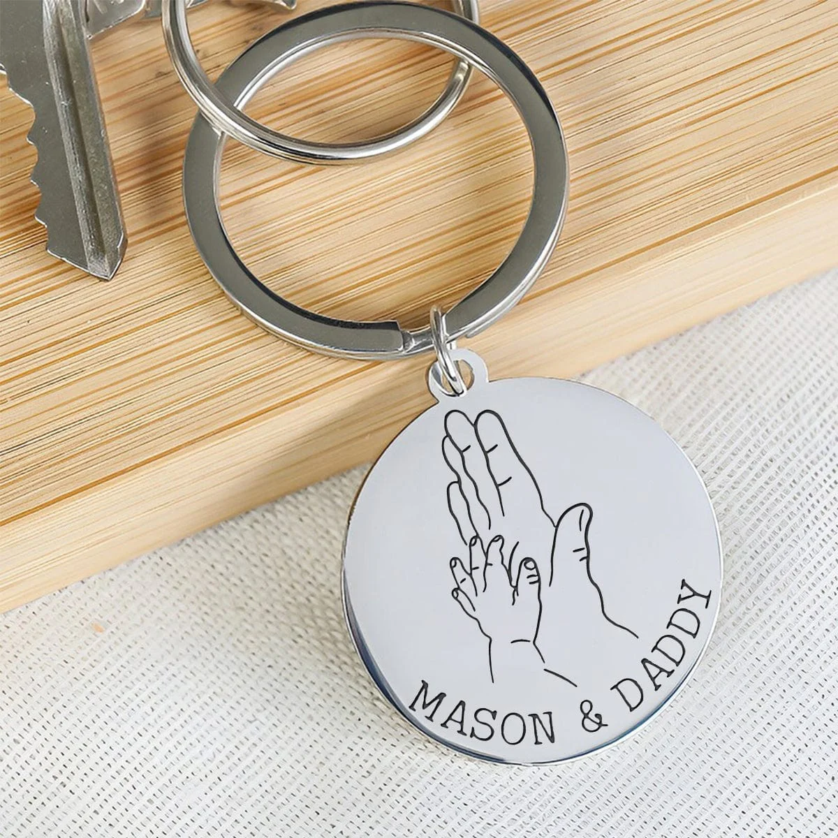 Happy Father's Day High Five Keychain Personalized Gift HO82 890728
