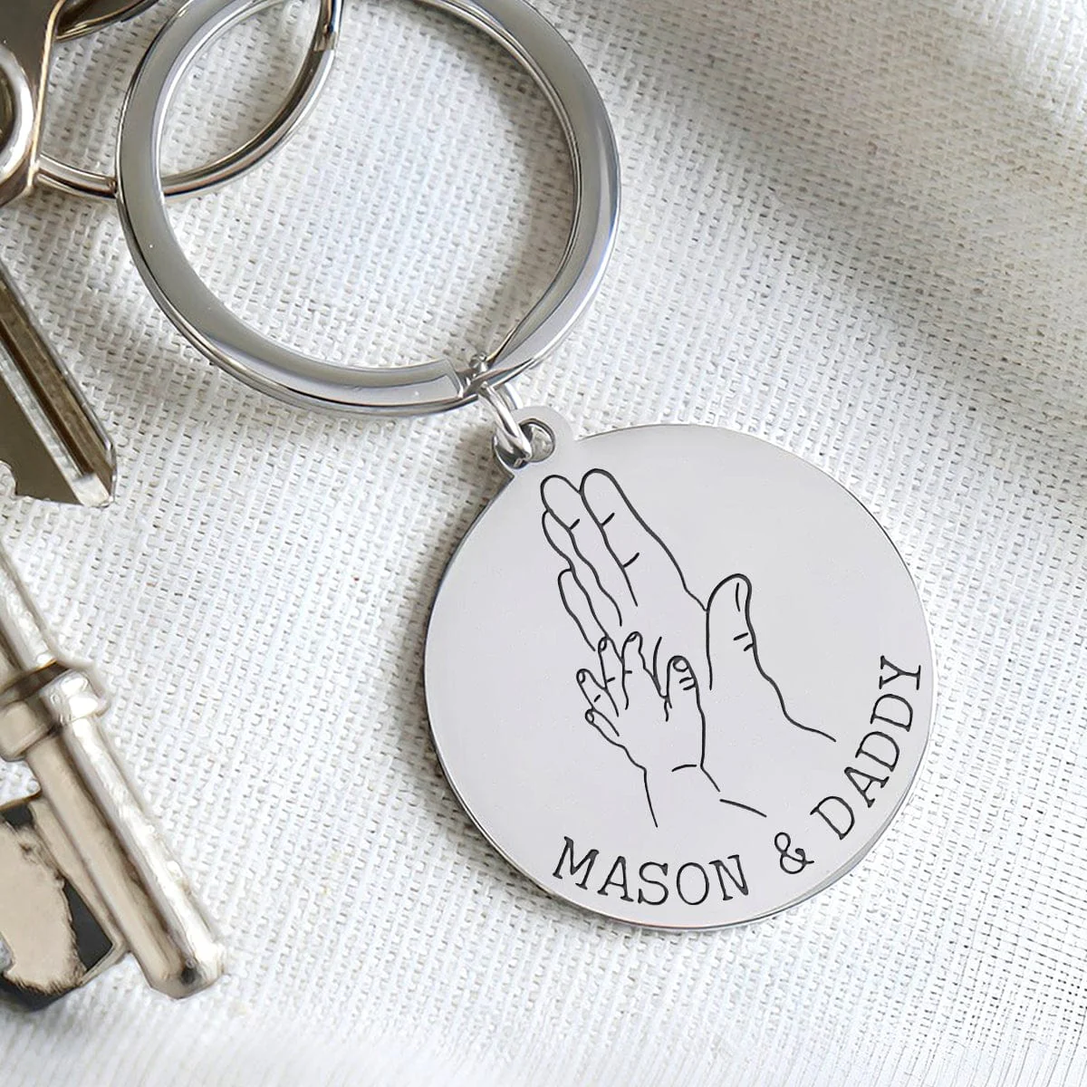 Happy Father's Day High Five Keychain Personalized Gift HO82 890728 - Image 3