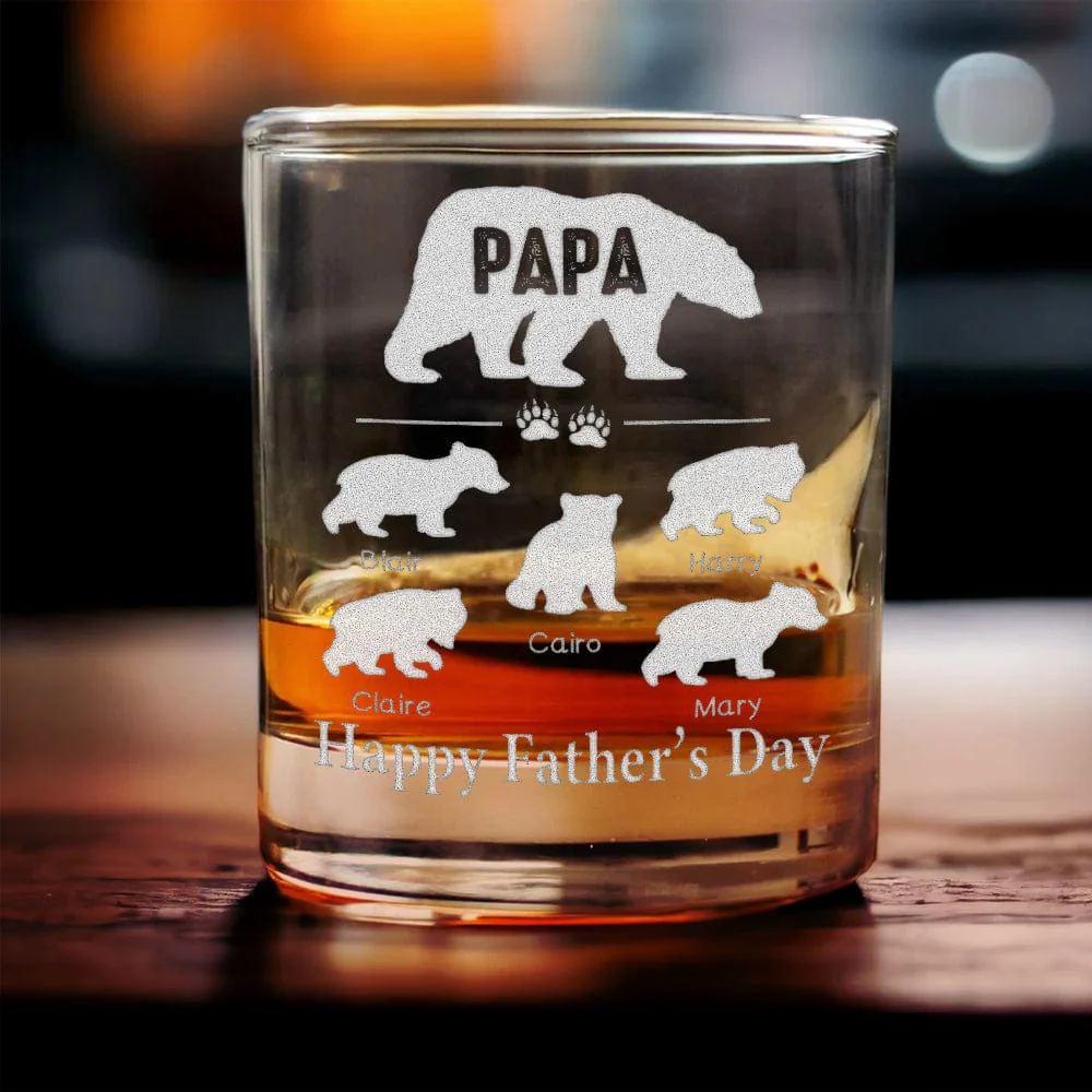 Happy Father's Day Papa Bear Rock Glass HO82 890492 - Image 4