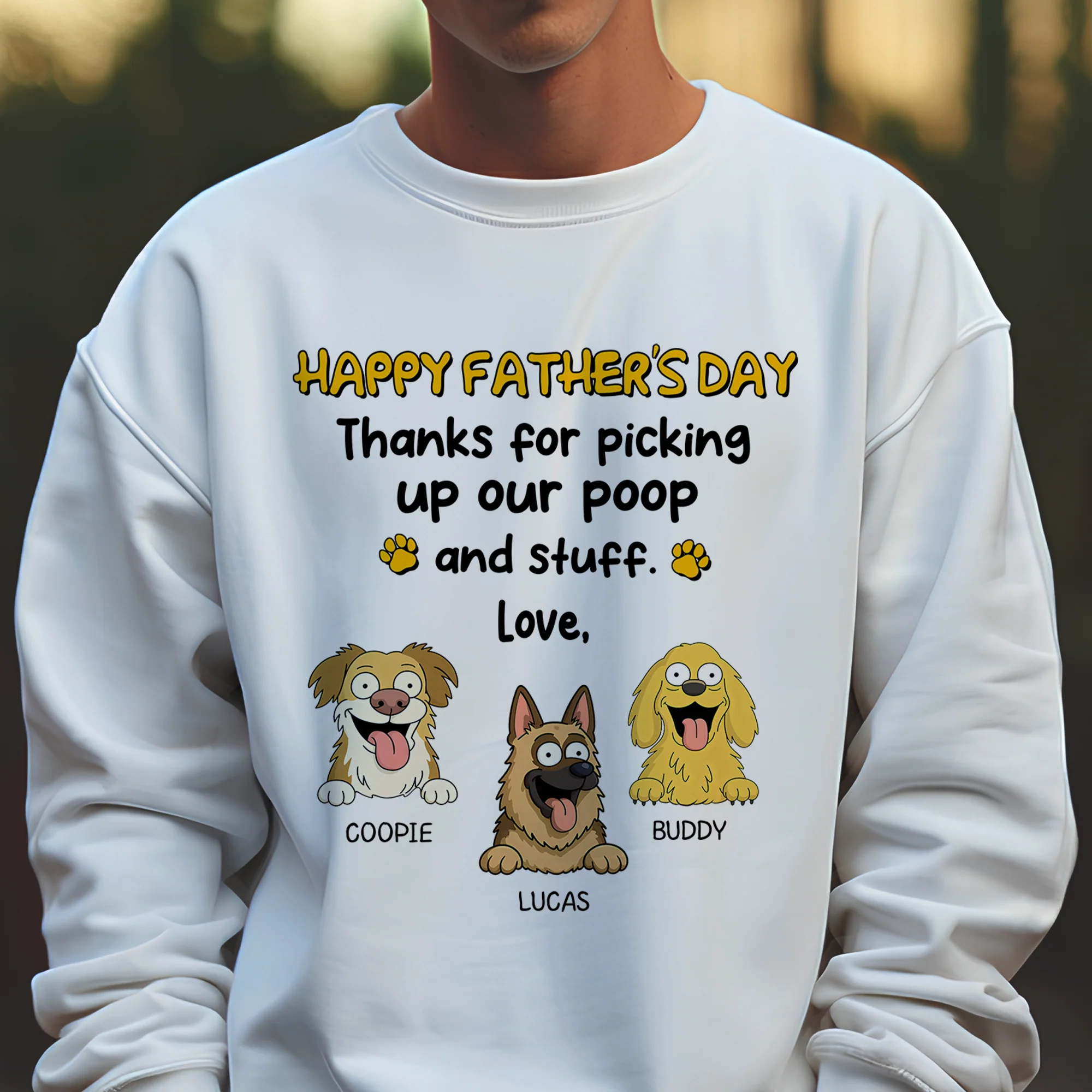 Happy Father's Day, Thank For Picking Up Our Poop Bright Shirt Personalized Gift For Dog Dad HO82 893688 - Image 3