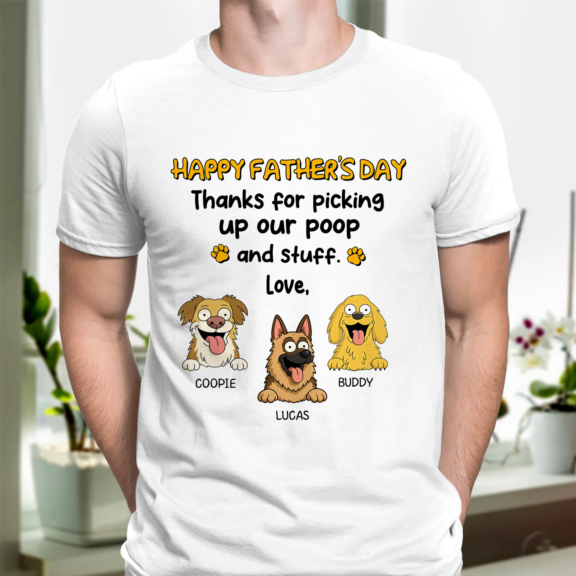 Happy Father's Day, Thank For Picking Up Our Poop Bright Shirt Personalized Gift For Dog Dad HO82 893688 - Image 5