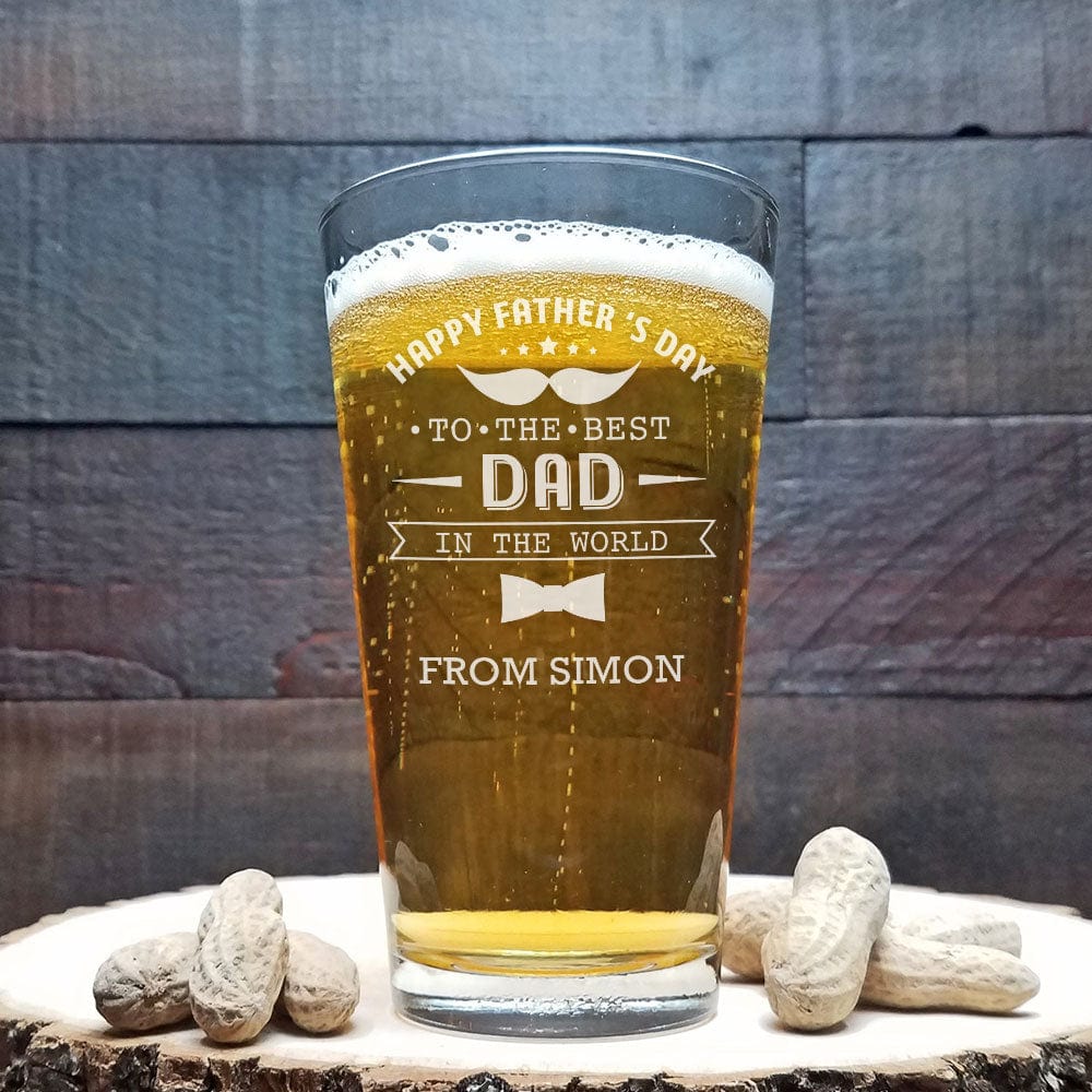 Happy Father's Day To The Best Dad Print Beer Glass HO82 890582 - Image 3