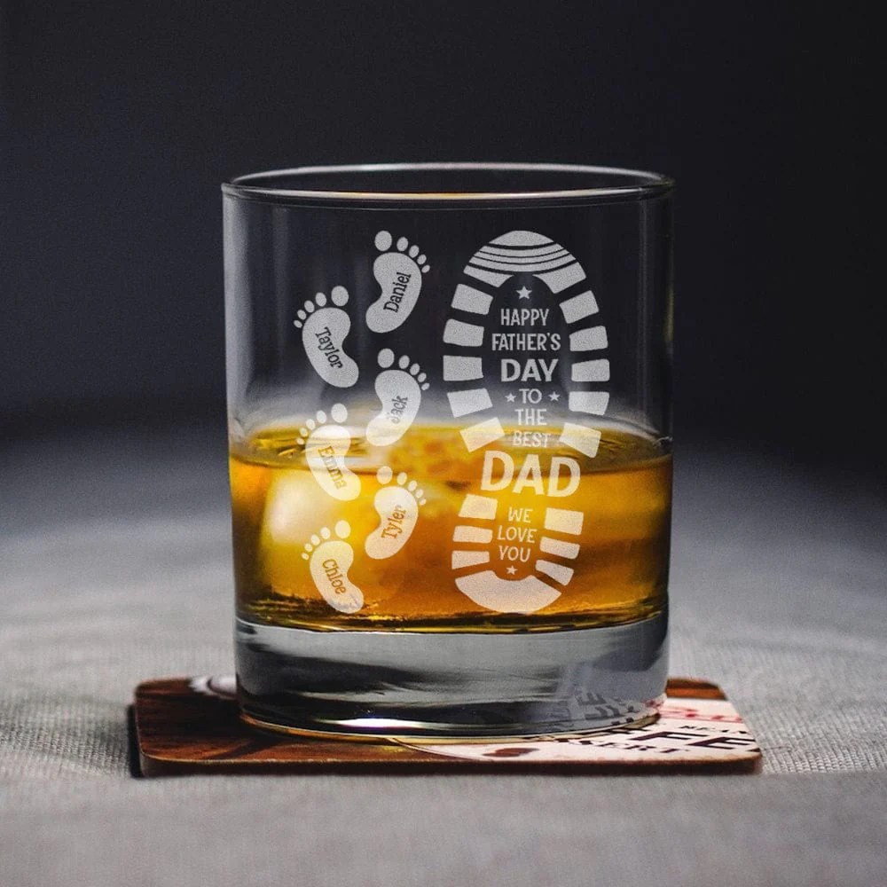 Happy Father's Day To The Best Dad Rock Glass Personalized Gift HO82 890624