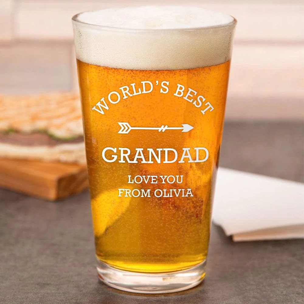 Happy Father's Day World's Best Daddy Love You Print Beer Glass HO82 890580