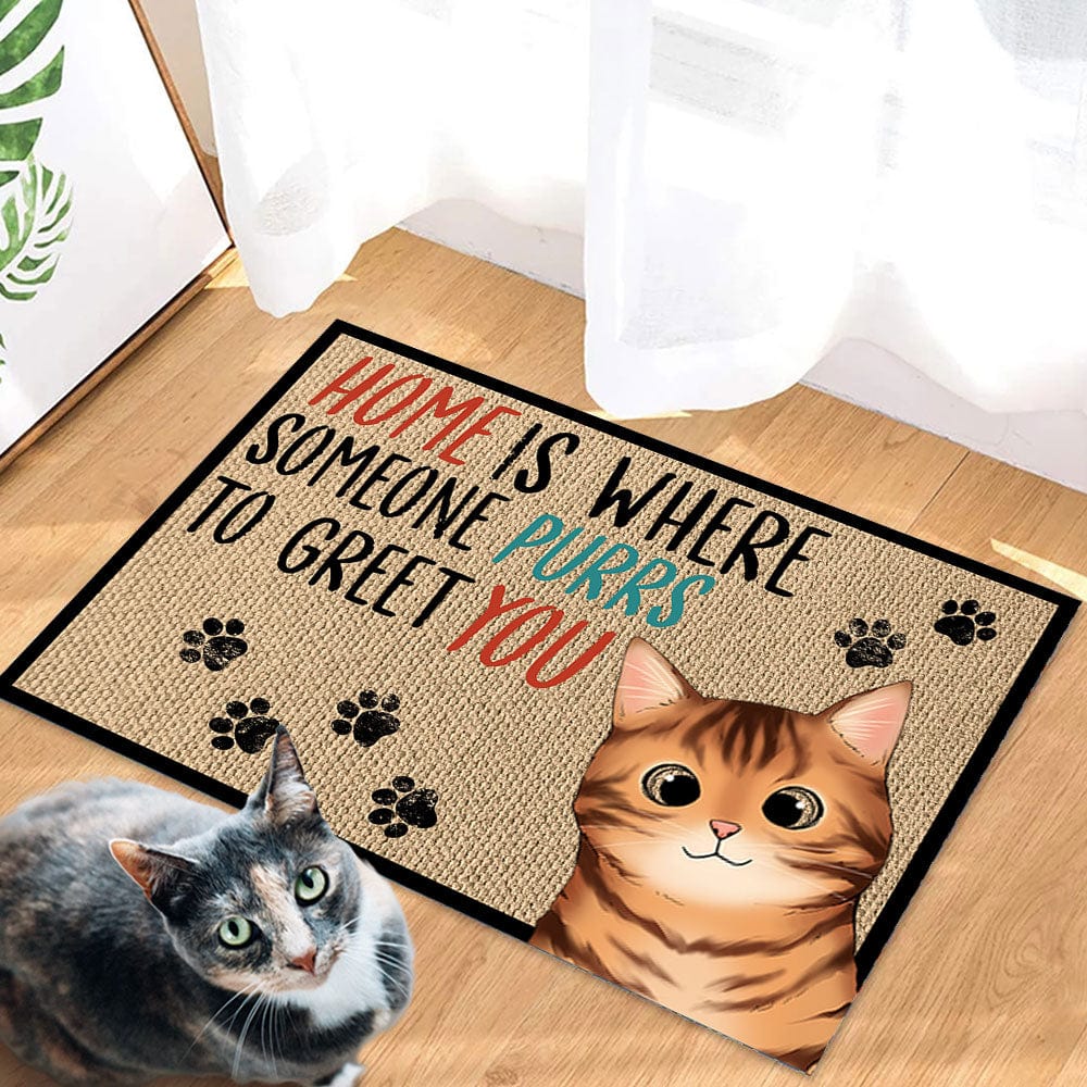 Home Is Where Someone Purrs To Greet You For Cat Lover Doormat Personalized Gift N304 889522 - Image 4
