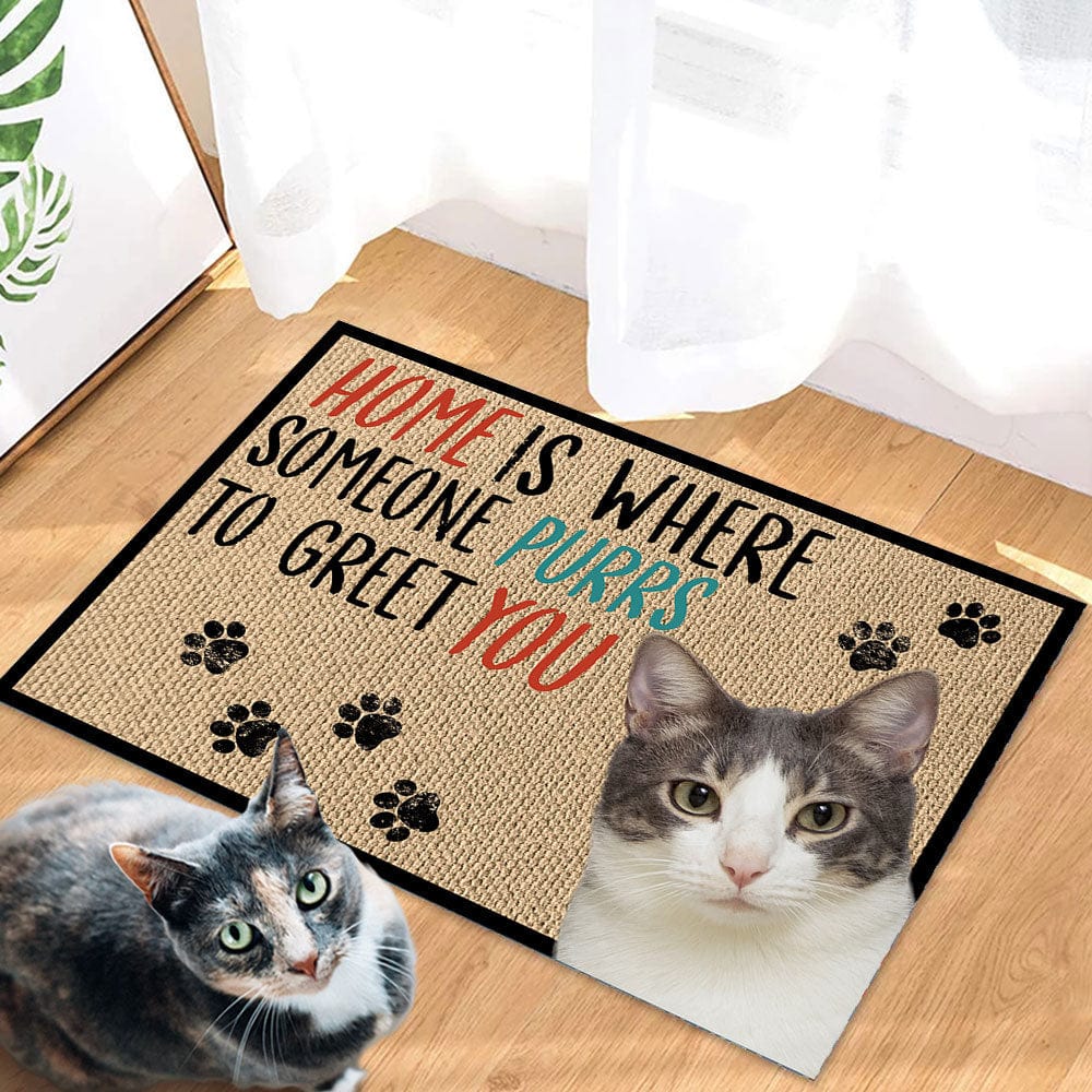Home Is Where Someone Purrs To Greet You For Cat Lover Doormat Personalized Gift N304 889522 - Image 5