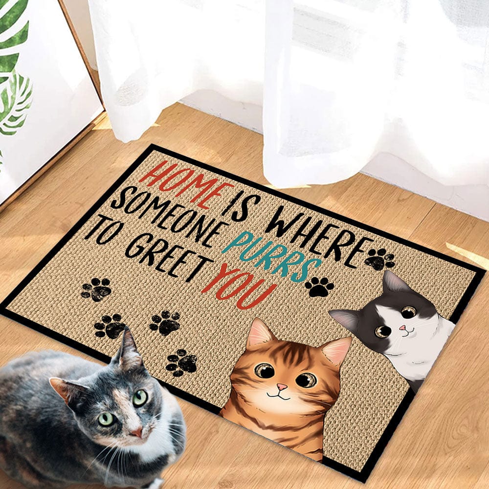 Home Is Where Someone Purrs To Greet You For Cat Lover Doormat Personalized Gift N304 889522 - Image 6