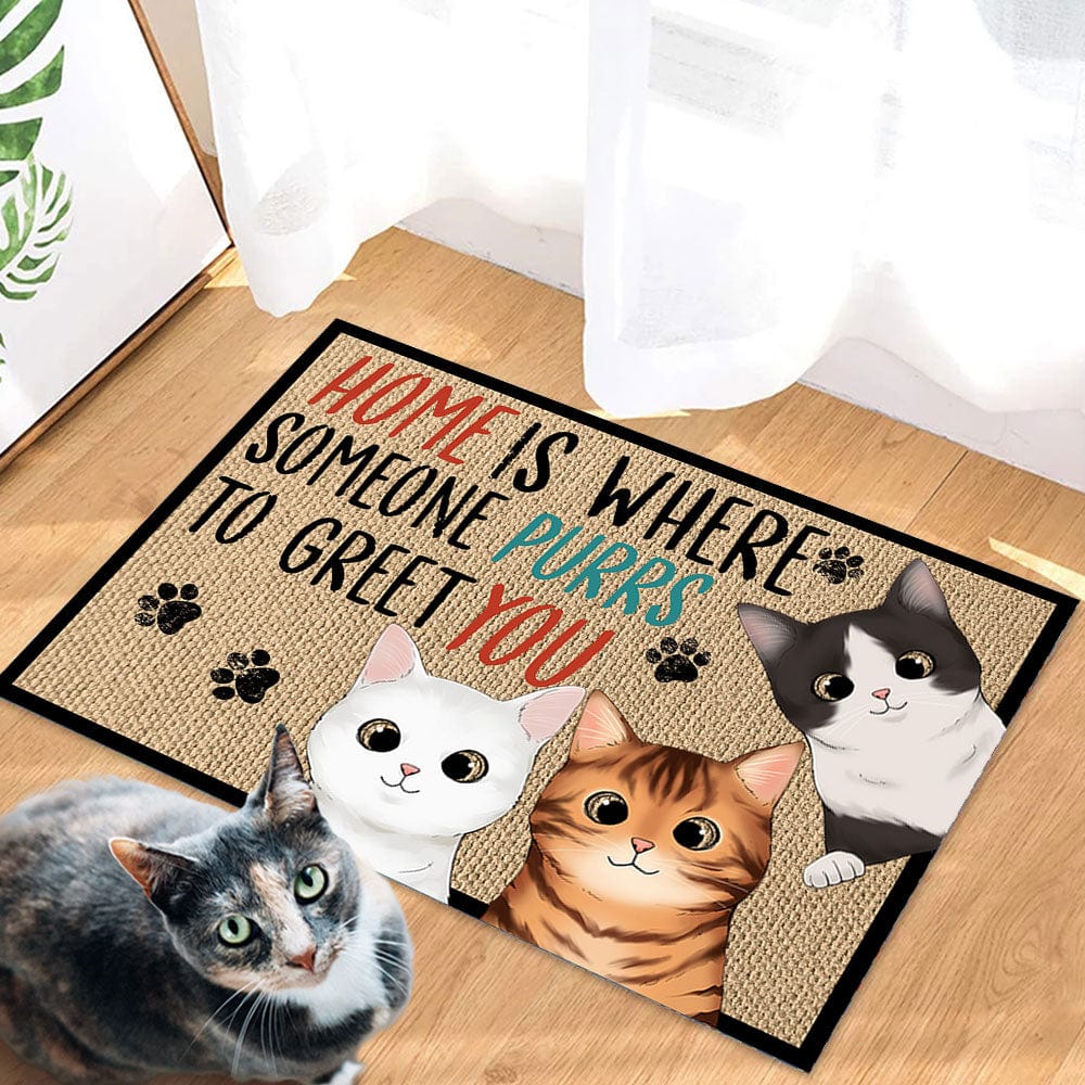 Home Is Where Someone Purrs To Greet You For Cat Lover Doormat Personalized Gift N304 889522 - Image 7