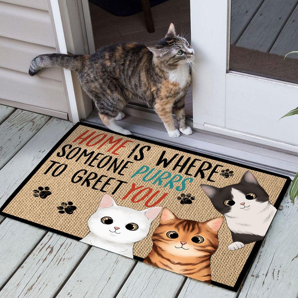 Home Is Where Someone Purrs To Greet You For Cat Lover Doormat Personalized Gift N304 889522 - Image 8