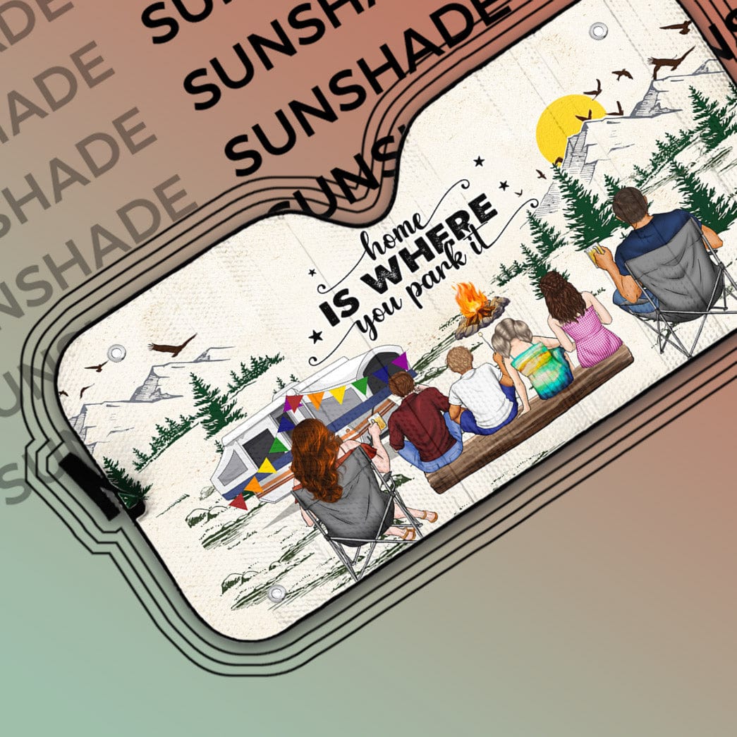 Home Is Where We Park It For Camping Lovers Car Sunshade Personalized Gift DA199 890180 - Image 2