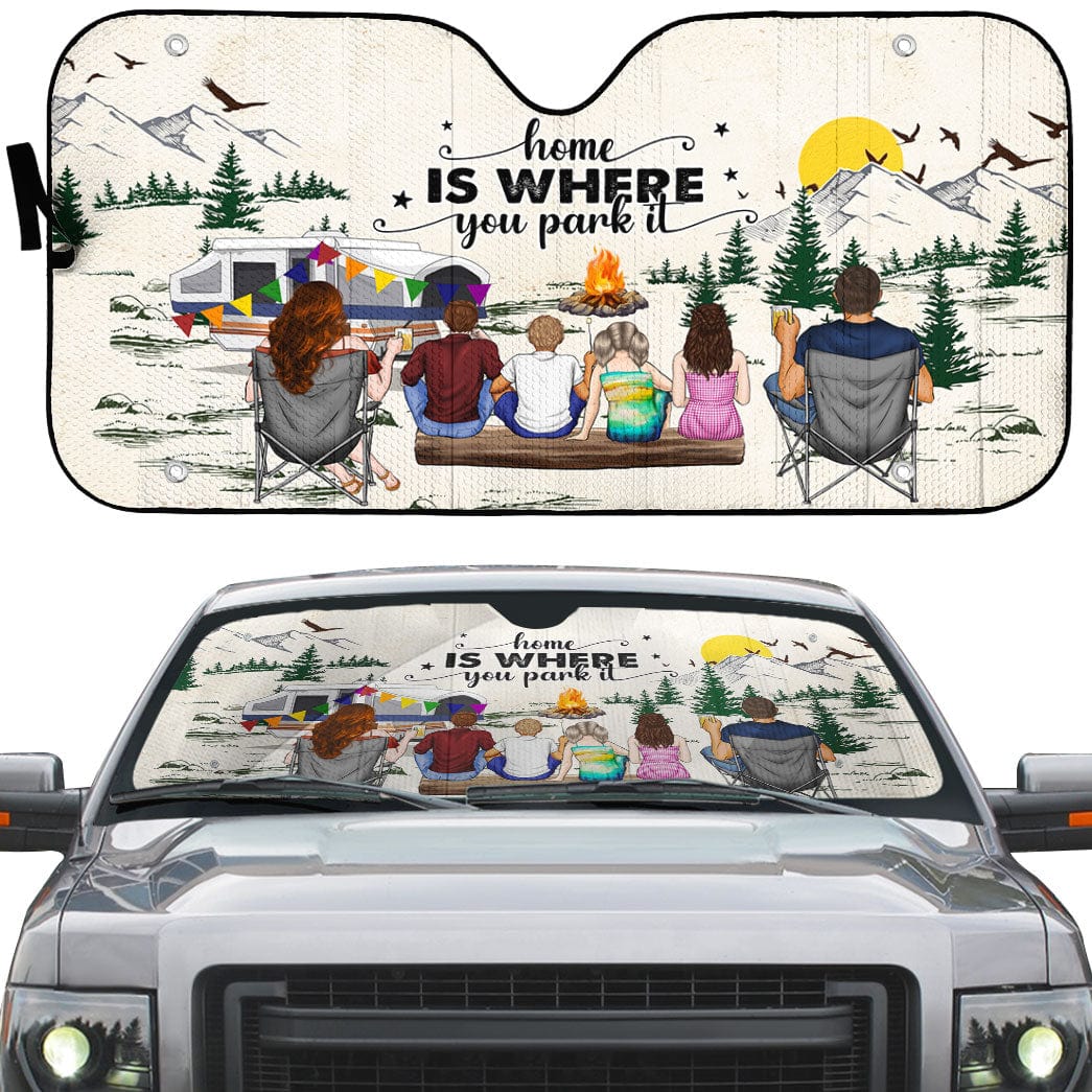 Home Is Where We Park It For Camping Lovers Car Sunshade Personalized Gift DA199 890180 - Image 3