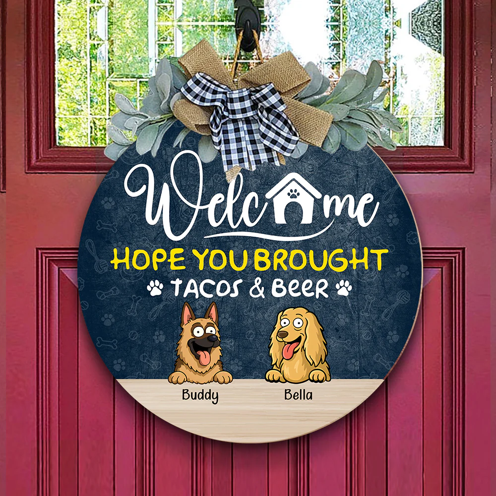 Hope You Bought Tacos & Drink Wooden Door Sign Personalized Gift HO82 893716 - Image 3