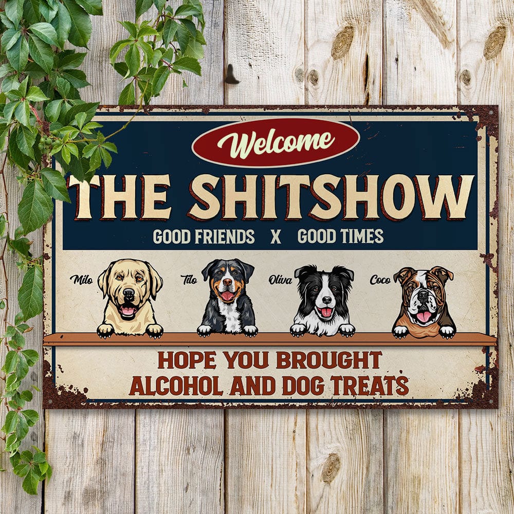 Hope You Brought Alcohol And Dog Treats The Patio Bar For Dog Lover Metal Sign Personalized Gift N304 889552 - Image 3