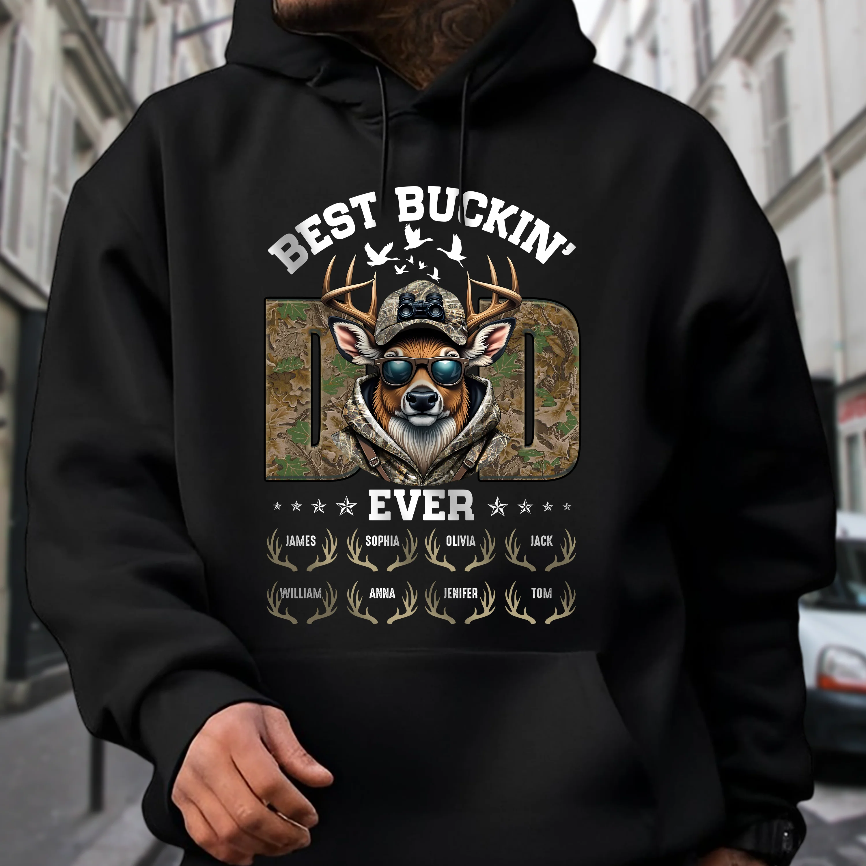 Hunter Dad Best Buckin' Dad With Kid's Name Dad Shirt Personalized Gift For Father's Day HO82 893804 - Image 2