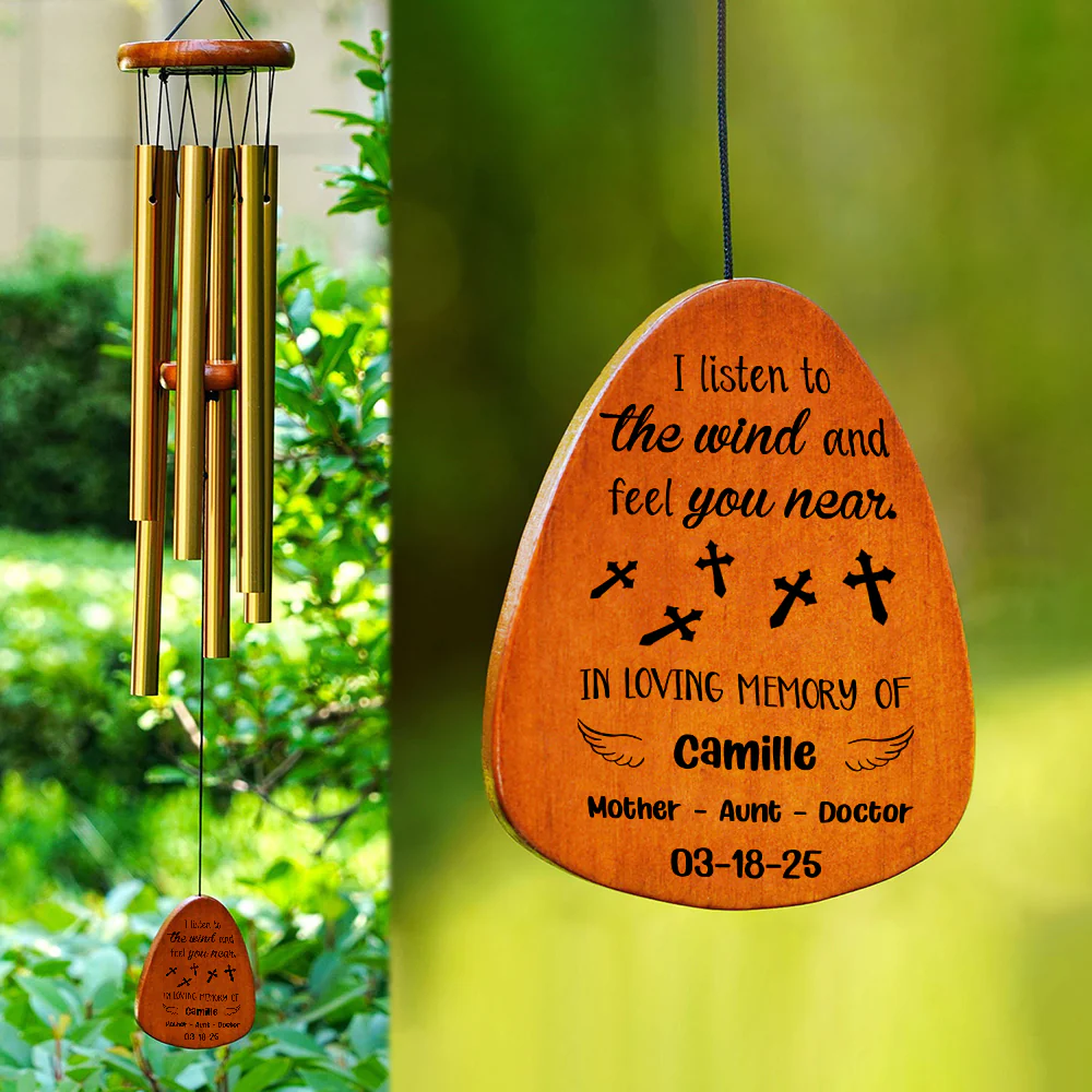 I Listen To The Wind And Feel You Near Memorial Wind Chimes Personalized Gift HO82 893552 - Image 3