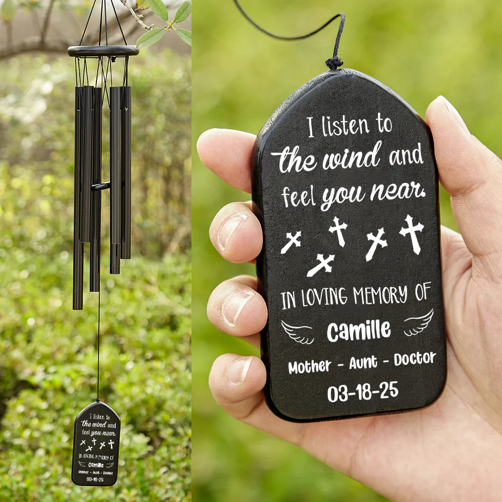I Listen To The Wind And Feel You Near Memorial Wind Chimes Personalized Gift HO82 893552 - Image 4
