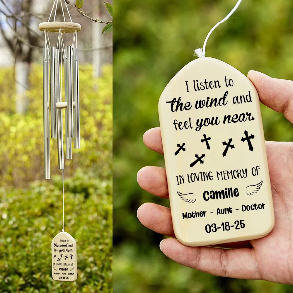 I Listen To The Wind And Feel You Near Memorial Wind Chimes Personalized Gift HO82 893552 - Image 5