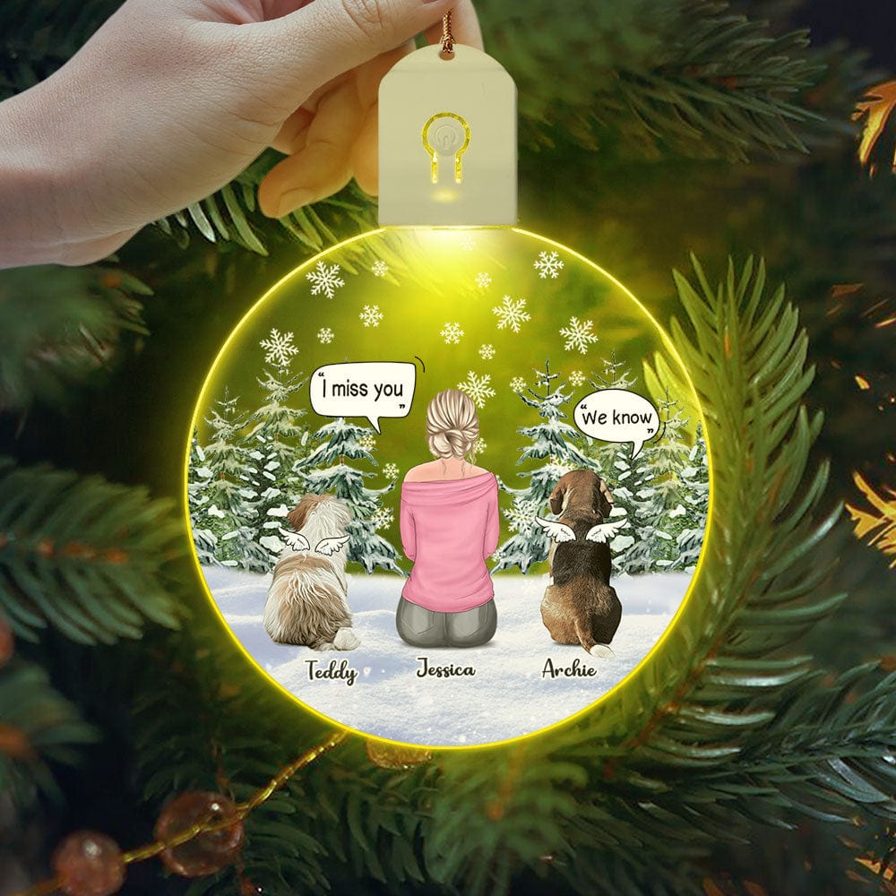 I Miss You - Christmas Memorial For Dog Mom Circle Led Acrylic Ornament Personalized Gift HO82 893278 - Image 6