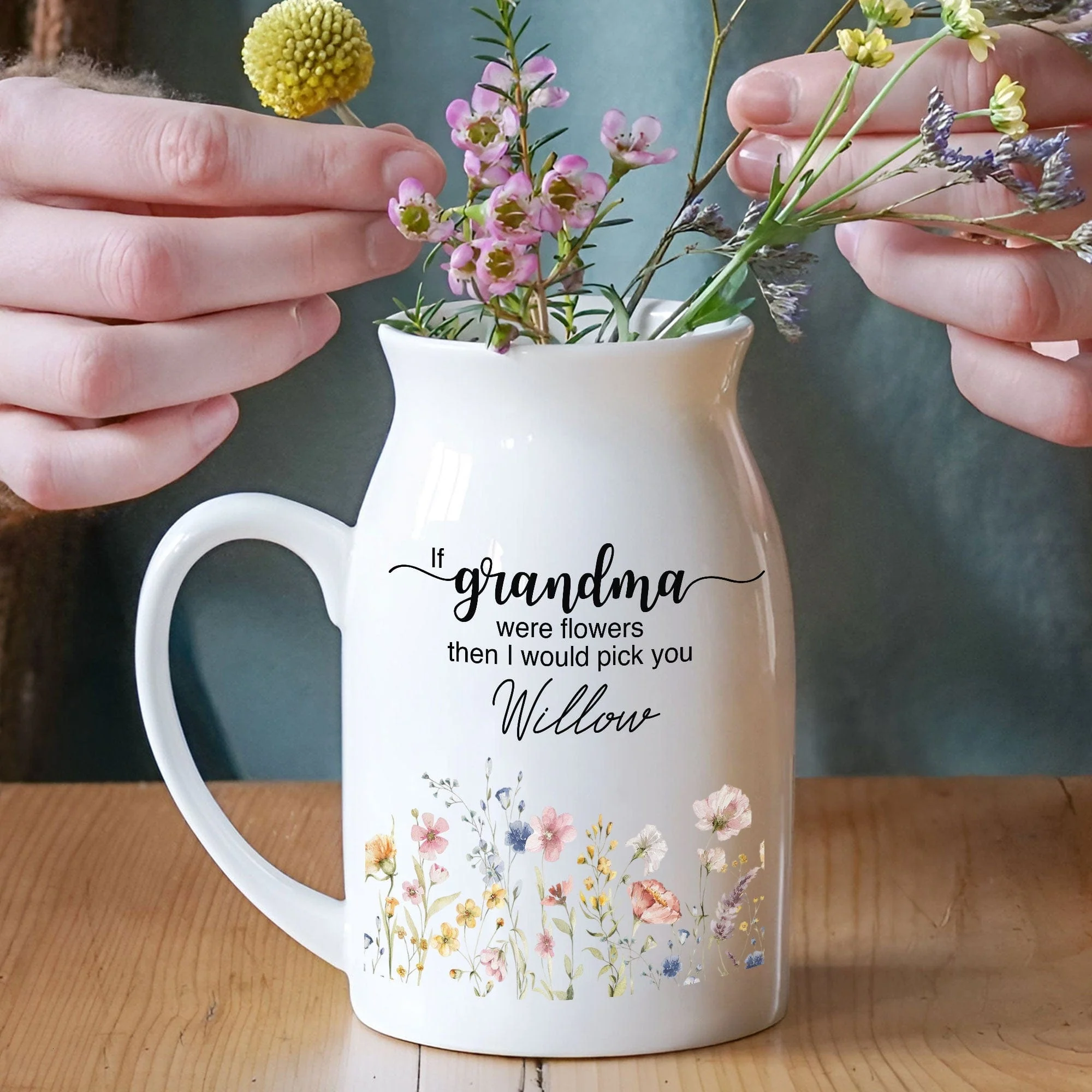 If Grandma Were Flowers Then I Would Pick You Family Vase Personalized Gift DA199 890322 - Image 3